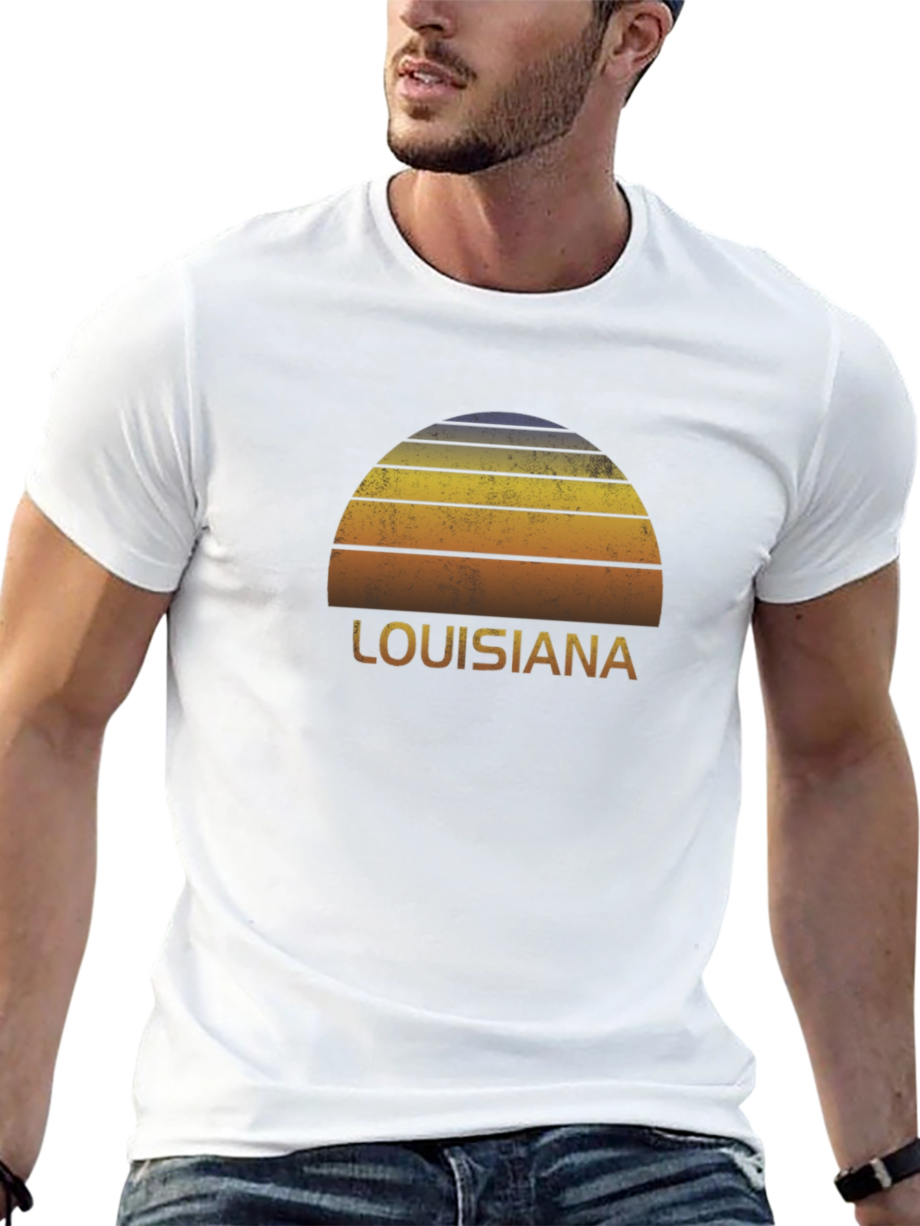 Louisiana Sunset Graphic Tee - Retro Style