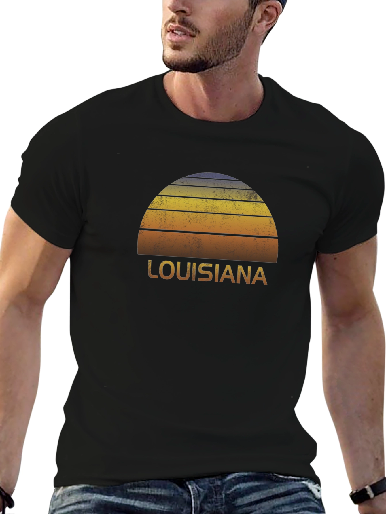 Louisiana Sunset Graphic Tee - Retro Style
