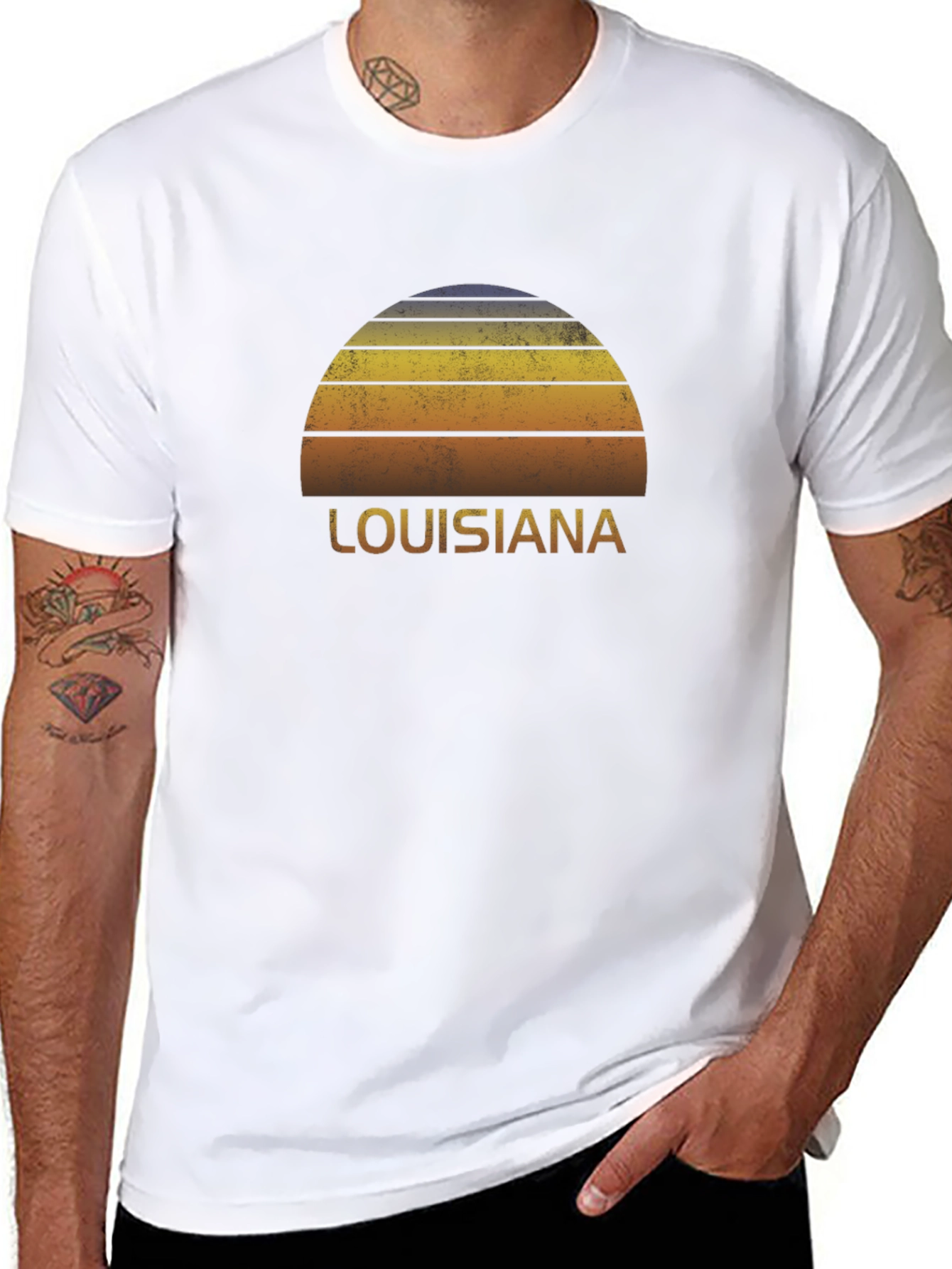 Louisiana Sunset Graphic Tee - Retro Style
