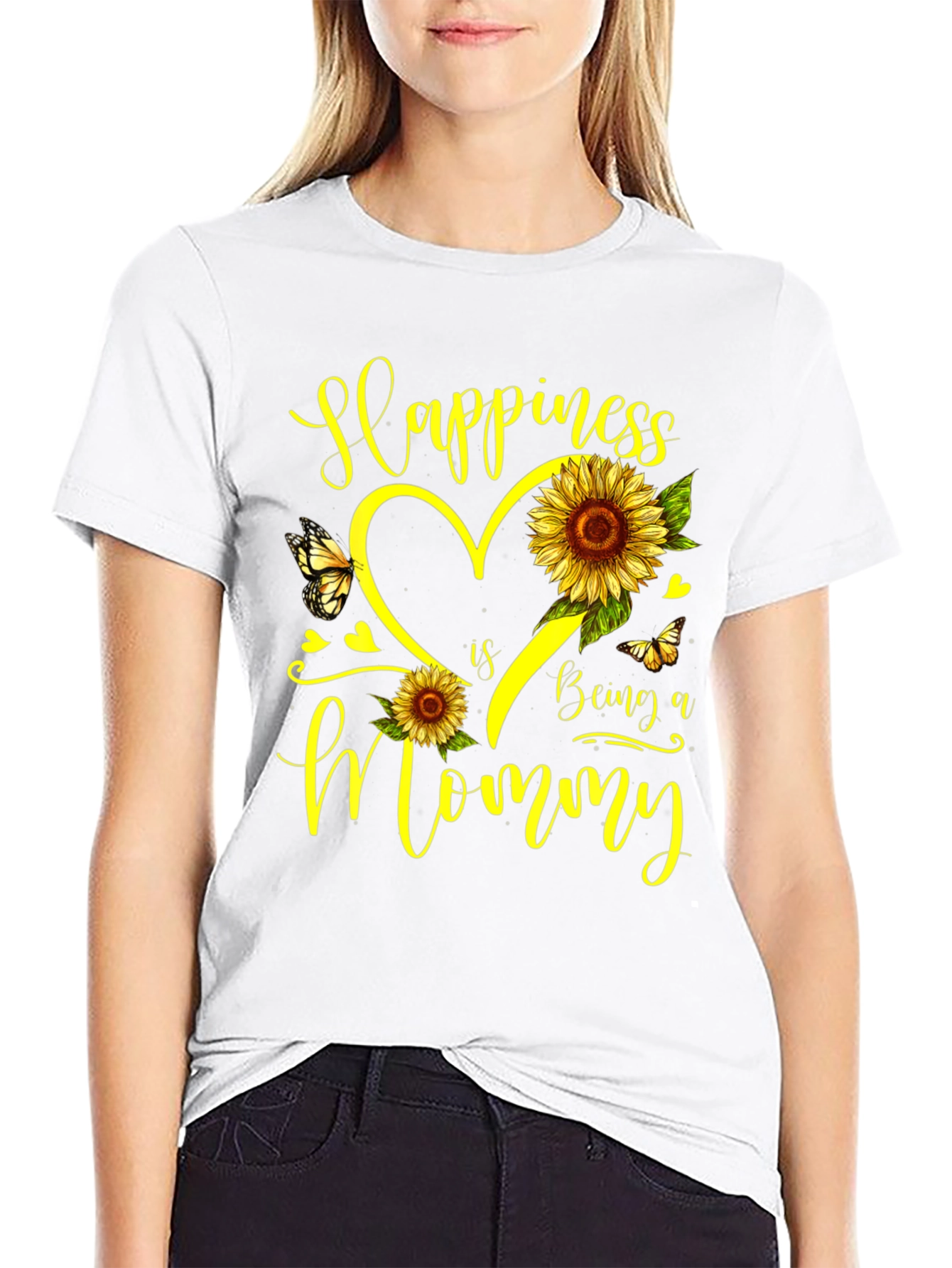 Happiness Is Being a Mommy Sunflower T-Shirt