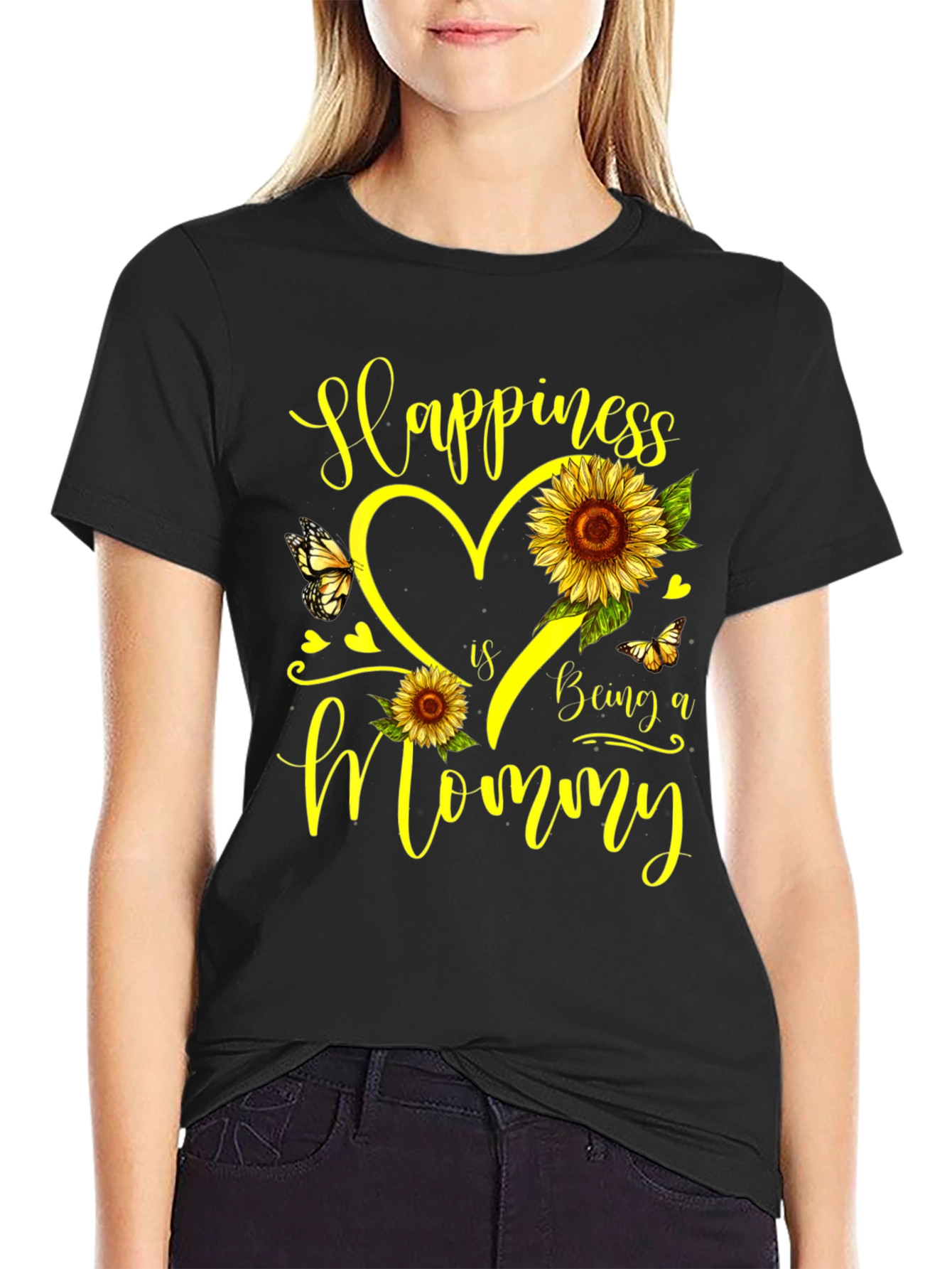 Happiness Is Being a Mommy Sunflower T-Shirt