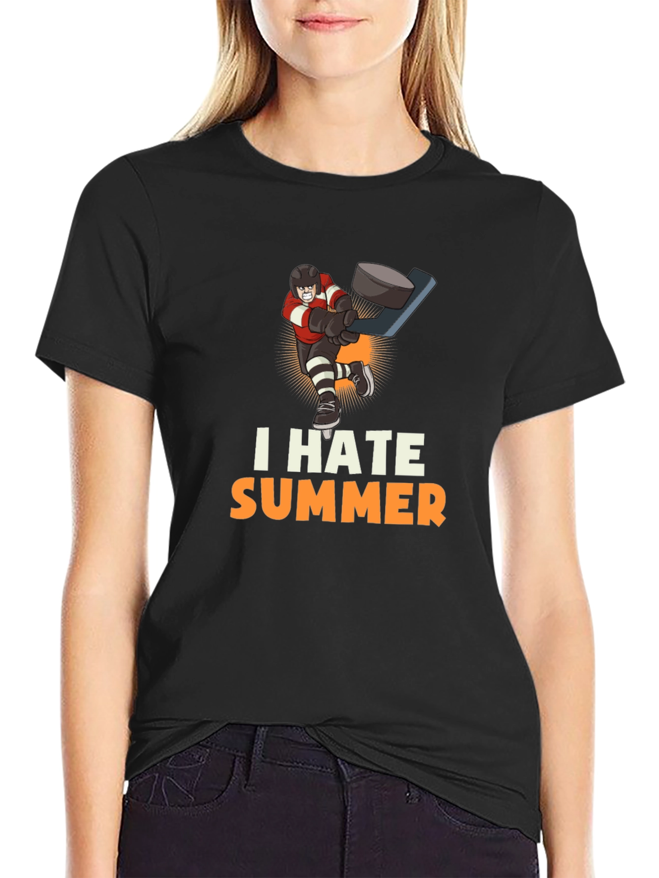 I Hate Summer Hockey Graphic Tee