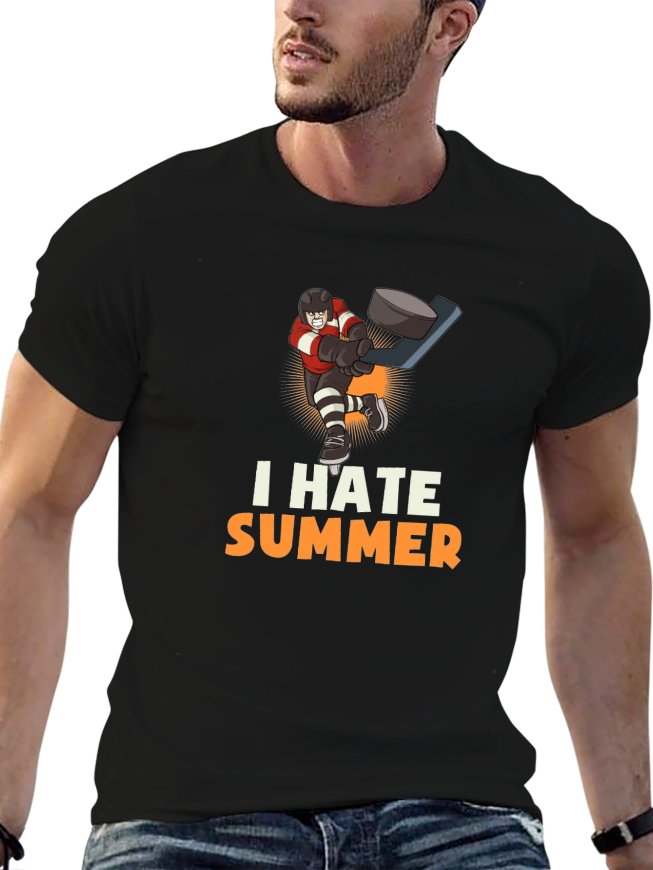 I Hate Summer Hockey Graphic Tee