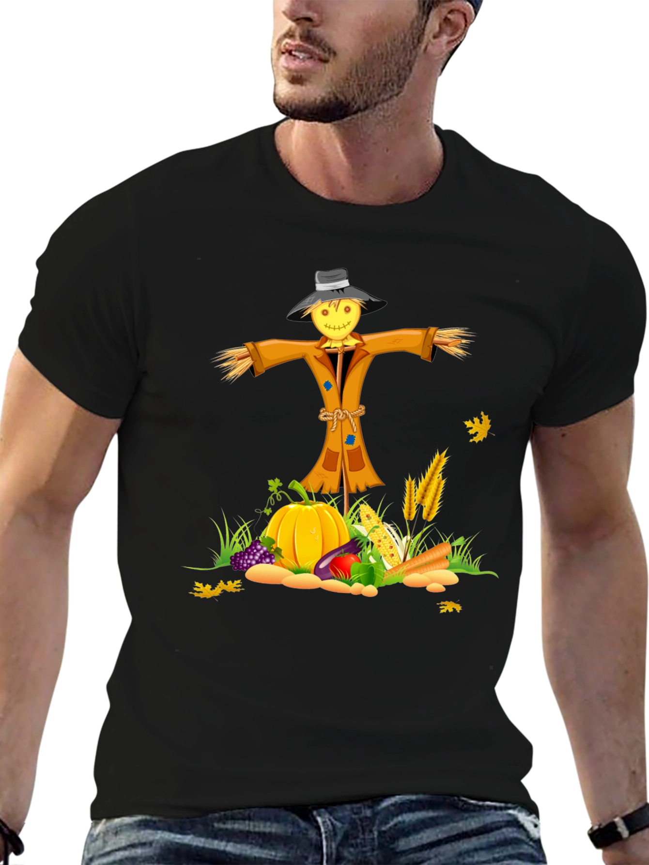 Fall Harvest Scarecrow Graphic Tee