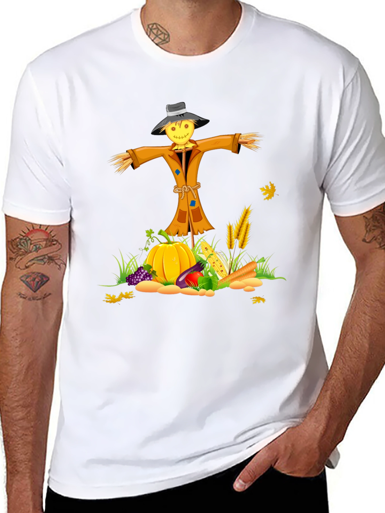 Fall Harvest Scarecrow Graphic Tee