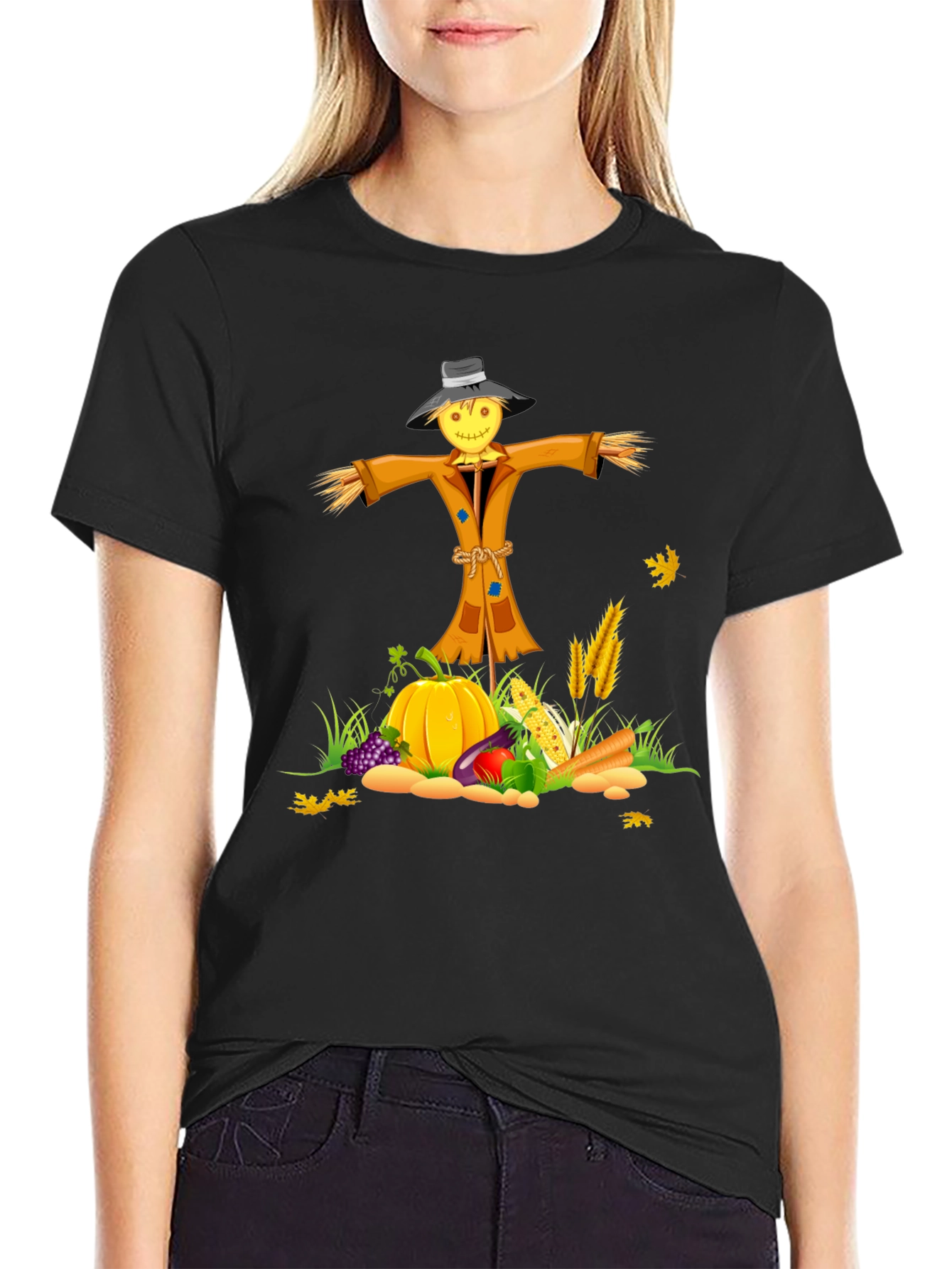 Fall Harvest Scarecrow Graphic Tee