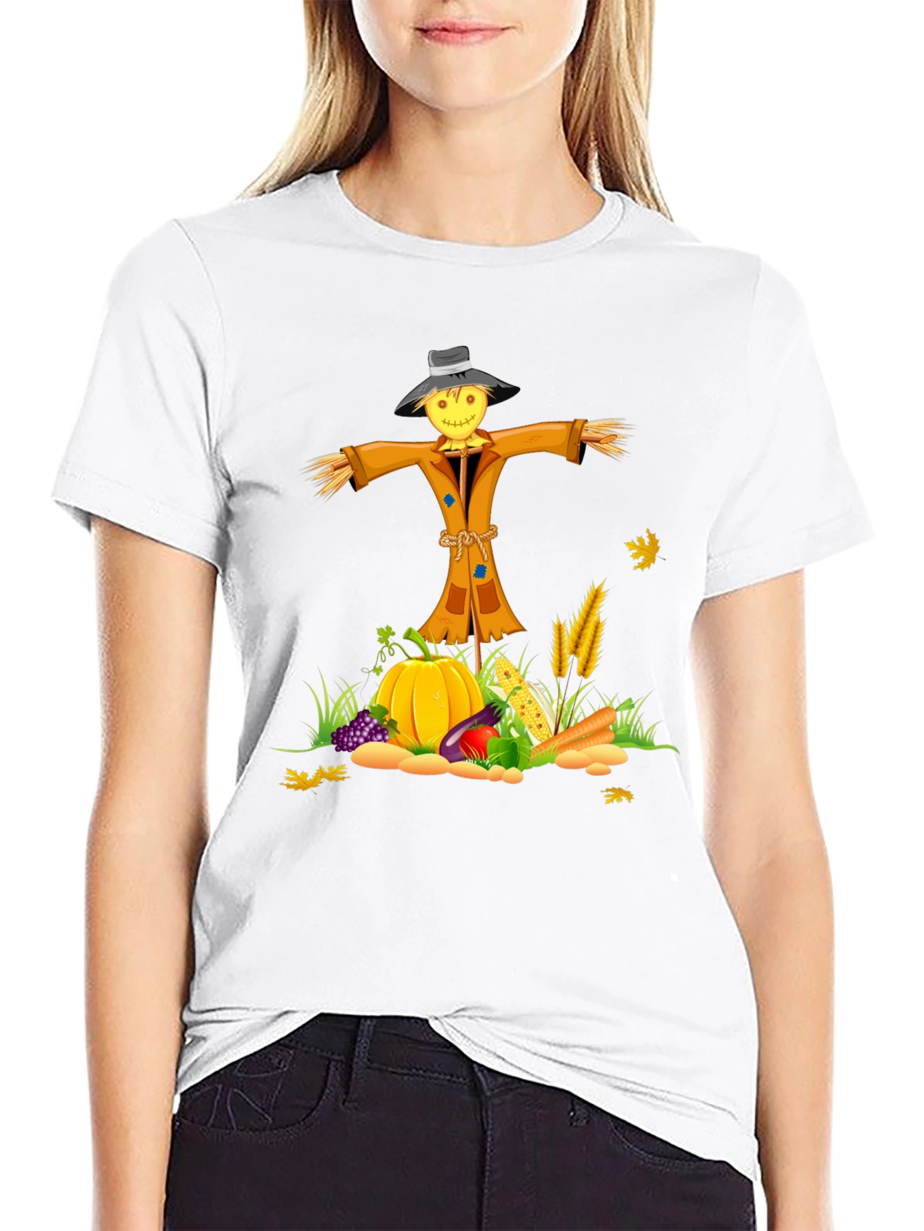 Fall Harvest Scarecrow Graphic Tee