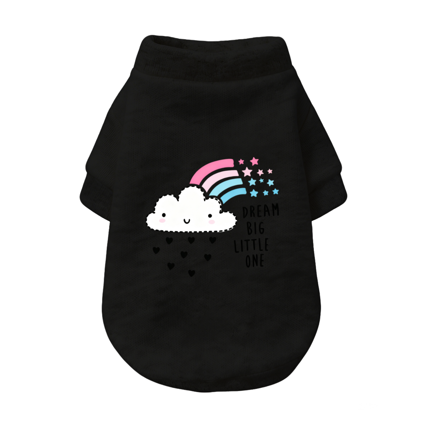 Dream Big Little One Rainbow Cloud Pet Cardigan Sweater, Soft White Cute Puppy Top