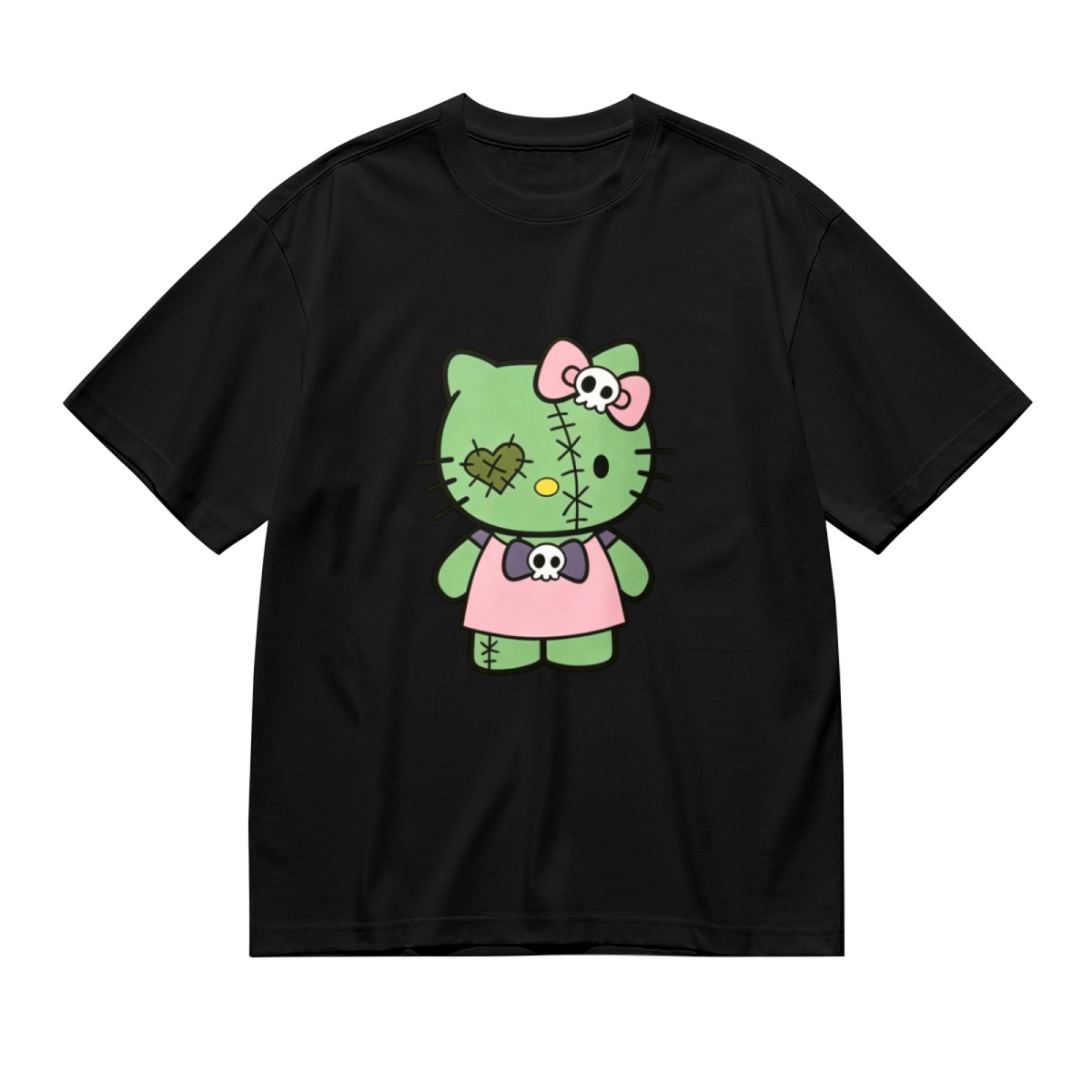 Spooky Zombie Hello Kitty Gothic Style Plus?Size Women Graphic Tee