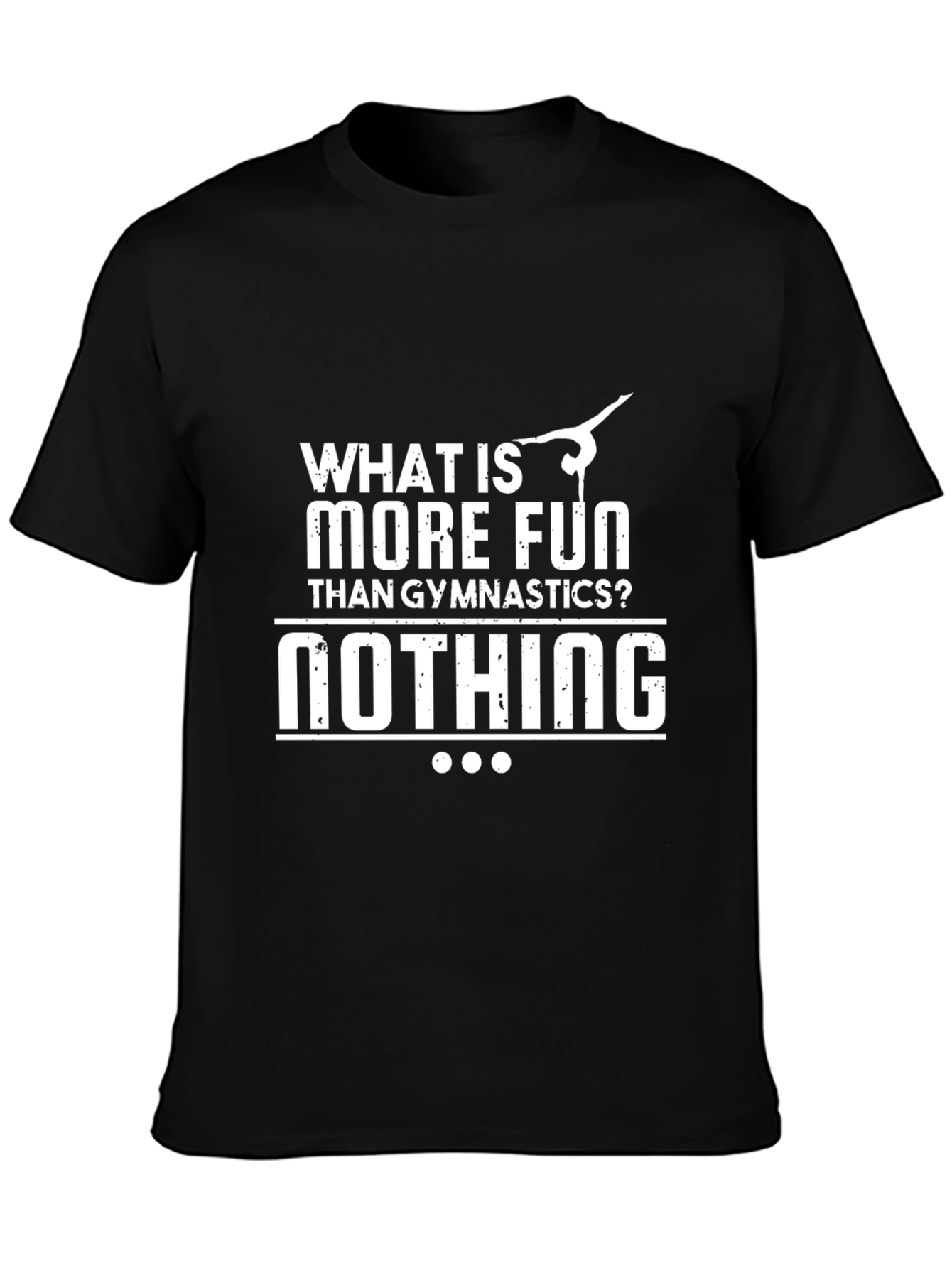 Gymnastics Fun Graphic Tee - Black Cotton Blend
