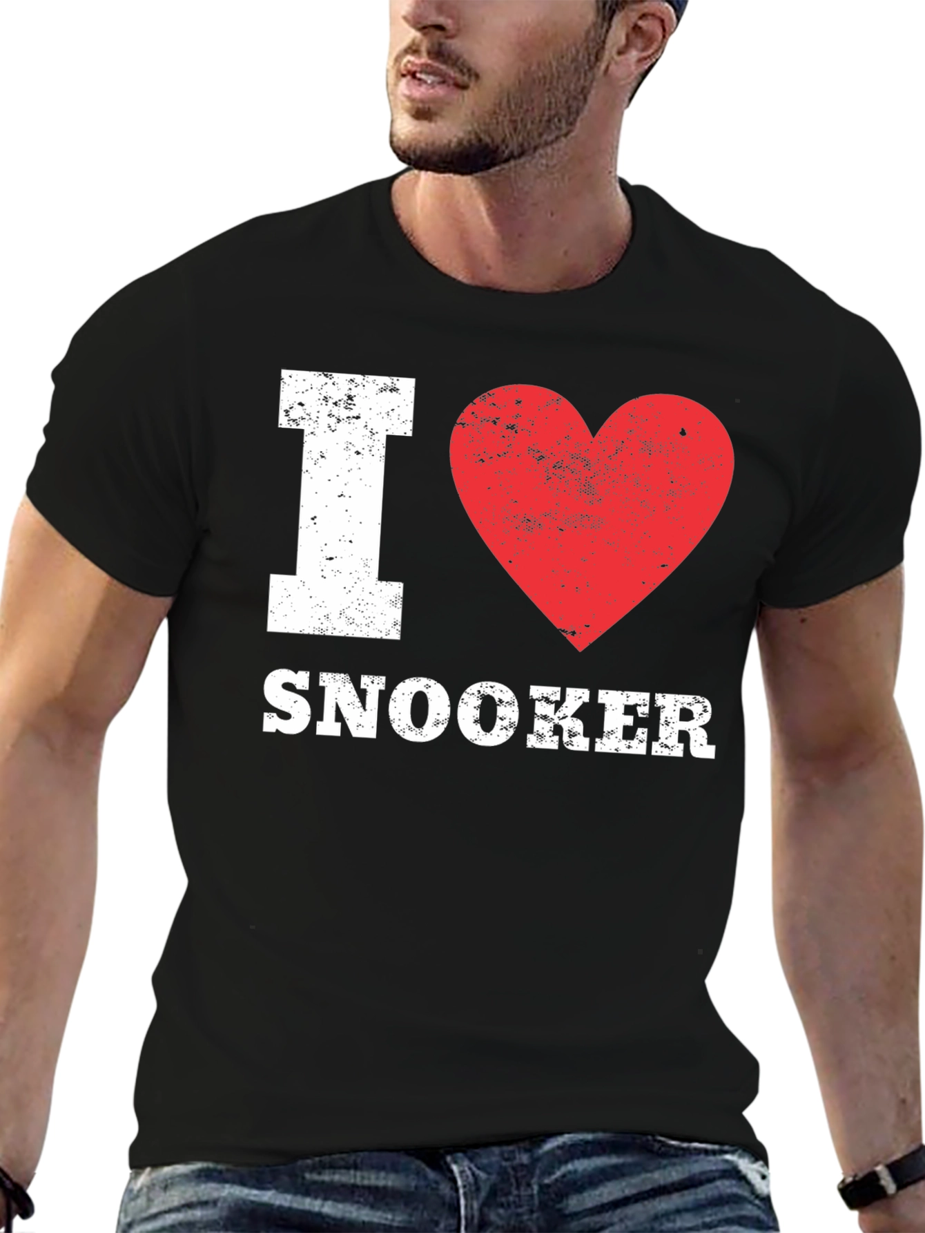 I Love Snooker T-Shirt - Black Graphic Print