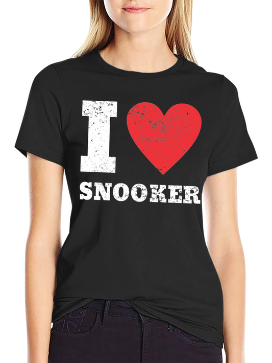 I Love Snooker T-Shirt - Black Graphic Print