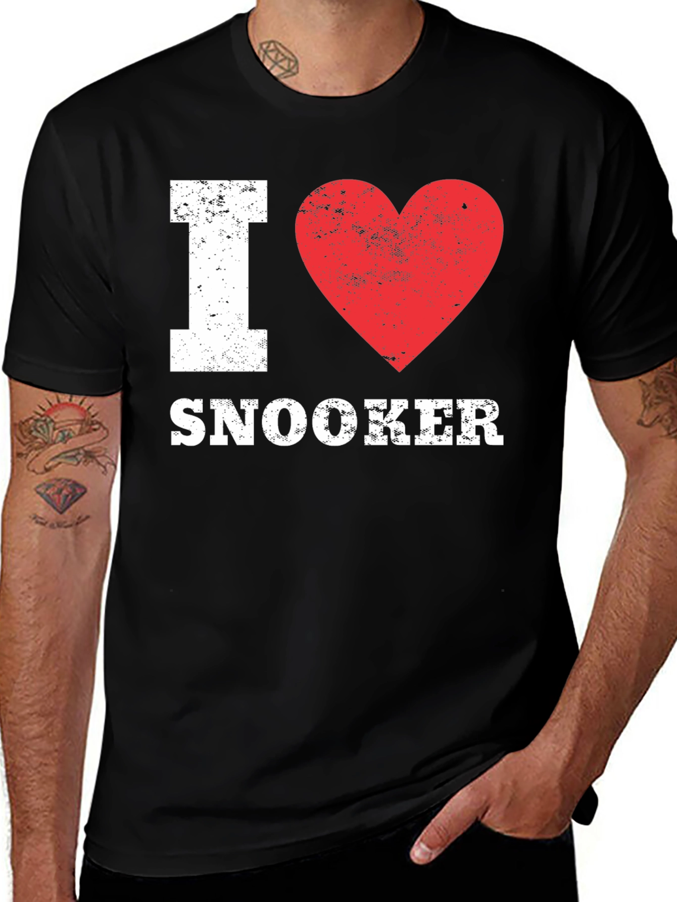 I Love Snooker T-Shirt - Black Graphic Print
