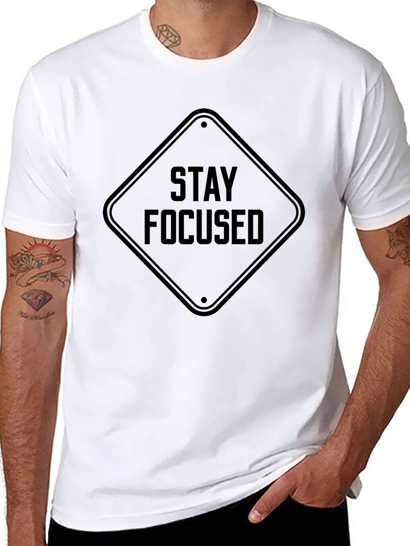 Stay Focused Graphic Tee - Mens Black T-Shirt