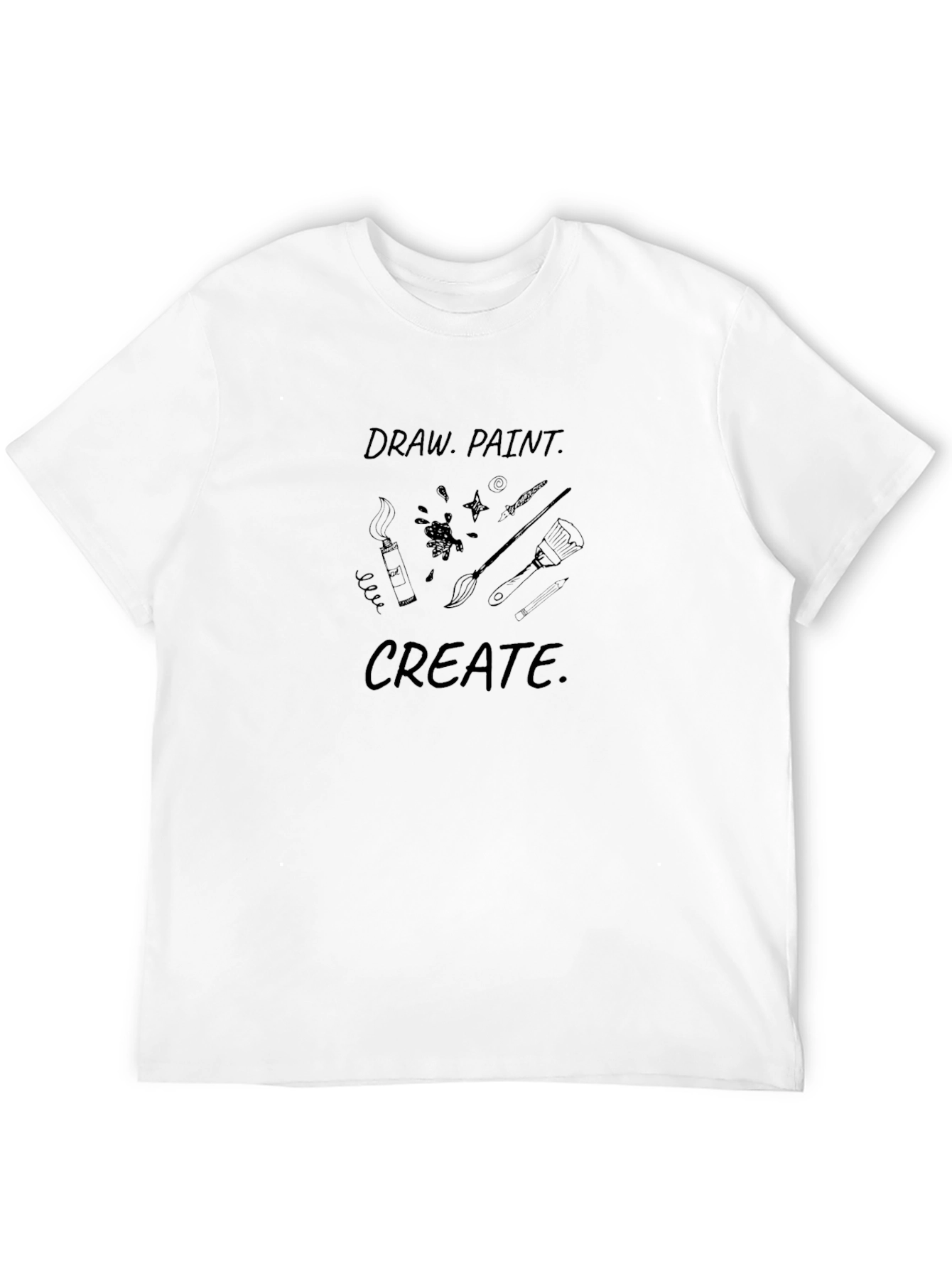 Draw Paint Create Black T-Shirt