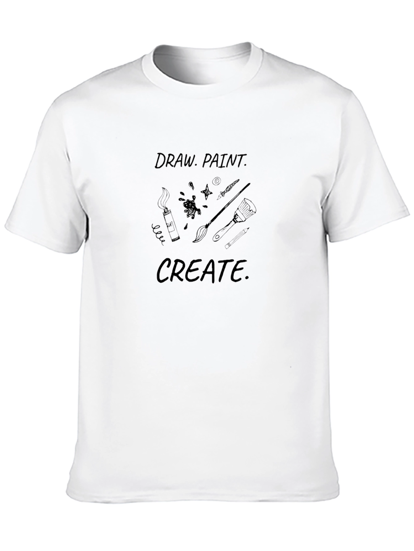 Draw Paint Create Black T-Shirt