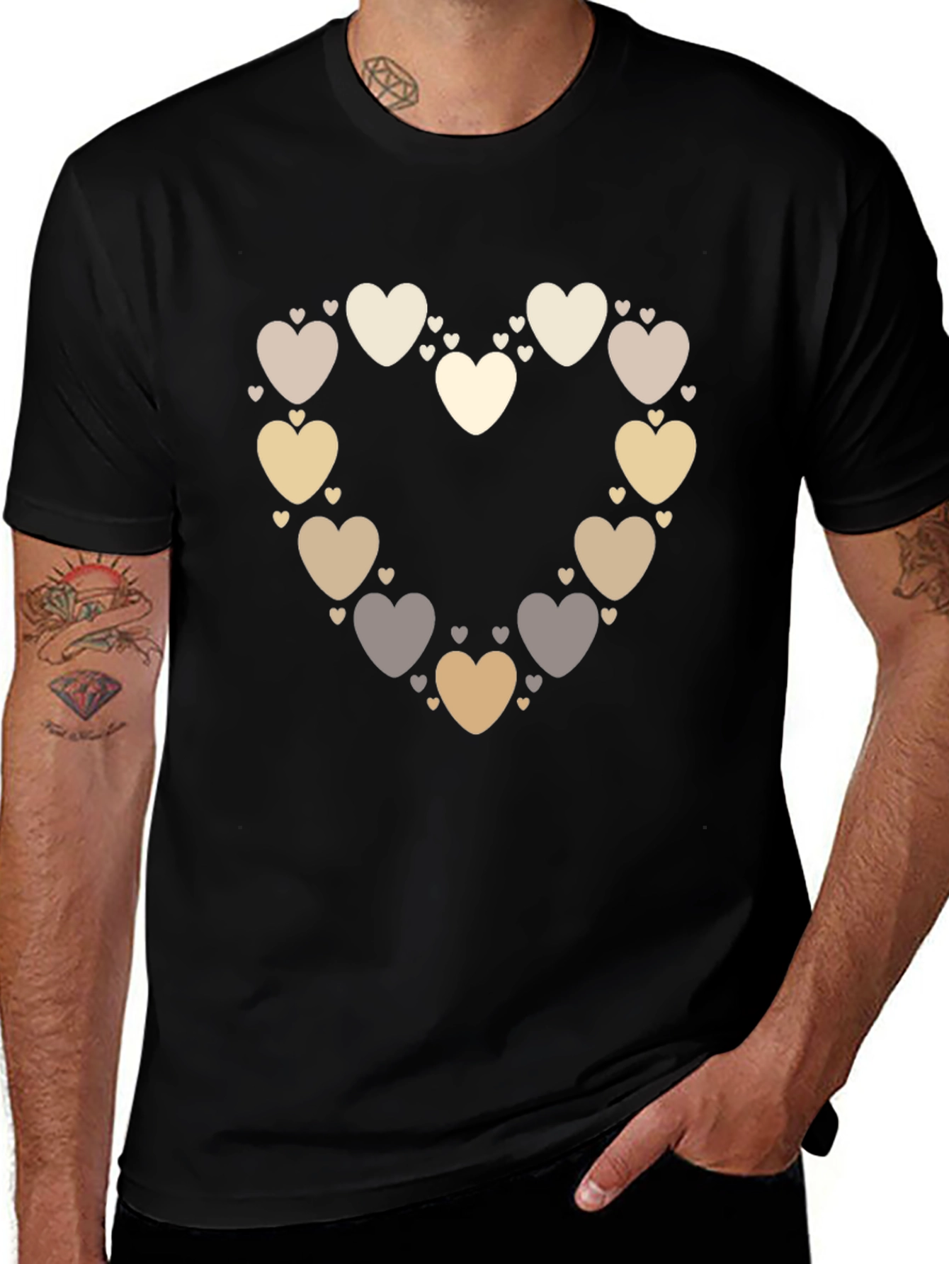Heart of Hearts Graphic Tee - Black Casual Shirt