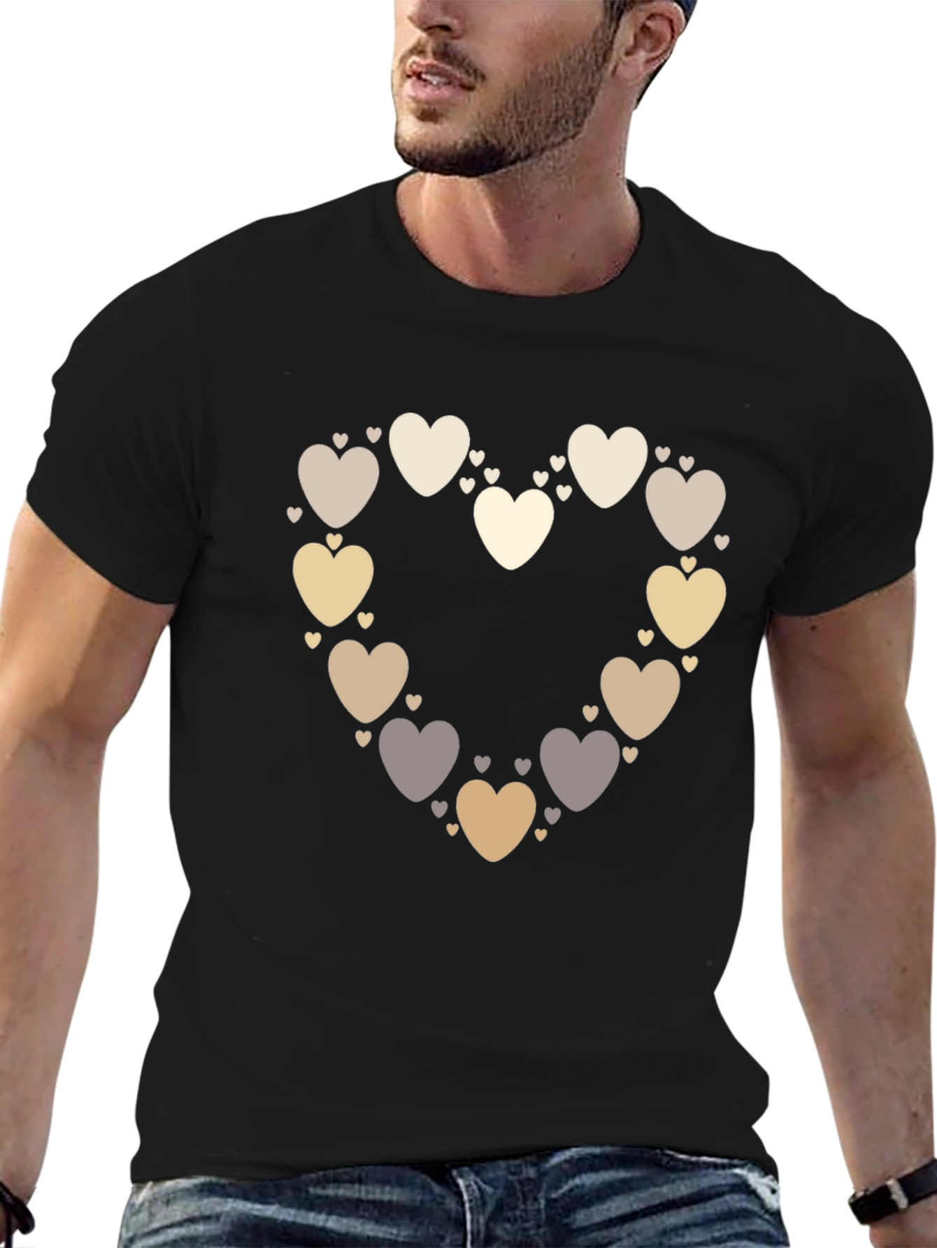 Heart of Hearts Graphic Tee - Black Casual Shirt