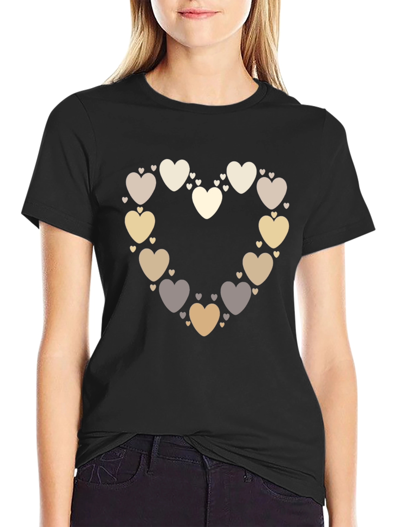 Heart of Hearts Graphic Tee - Black Casual Shirt