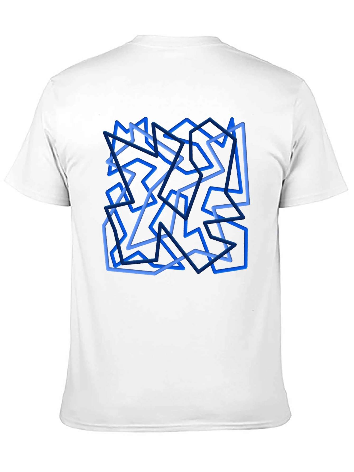Abstract Geometric Line Art Black T-Shirt