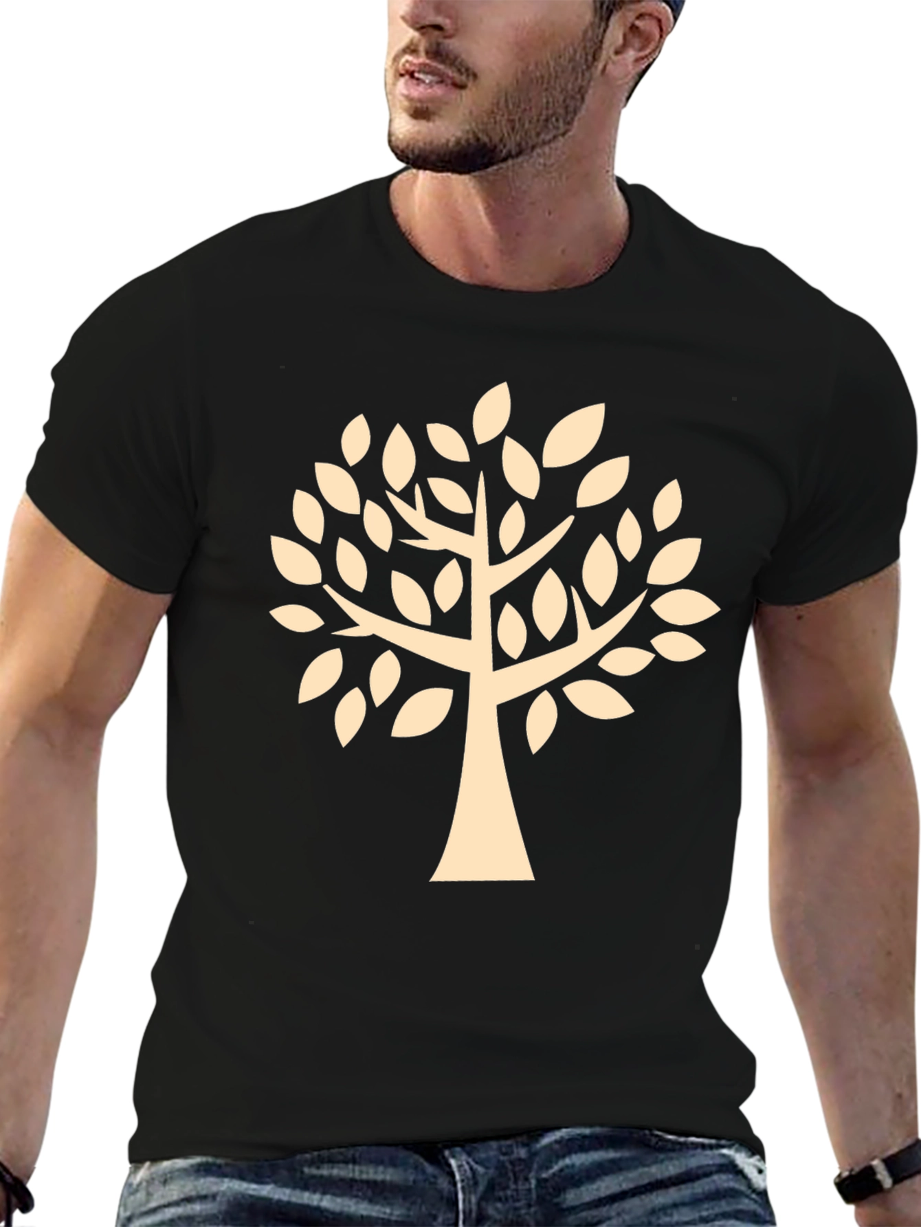 Tree Graphic Tee - Stylish Mens Black T-Shirt