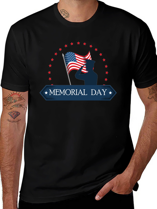 Memorial Day T-Shirt - Patriotic USA Flag Design