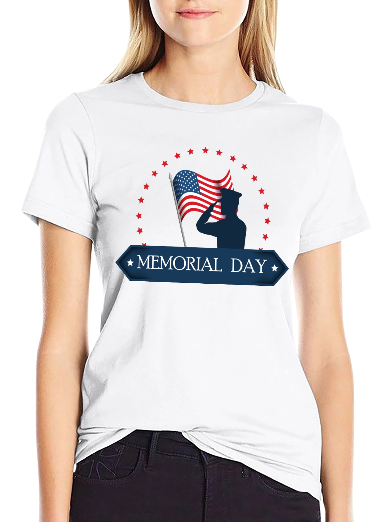 Memorial Day T-Shirt - Patriotic USA Flag Design