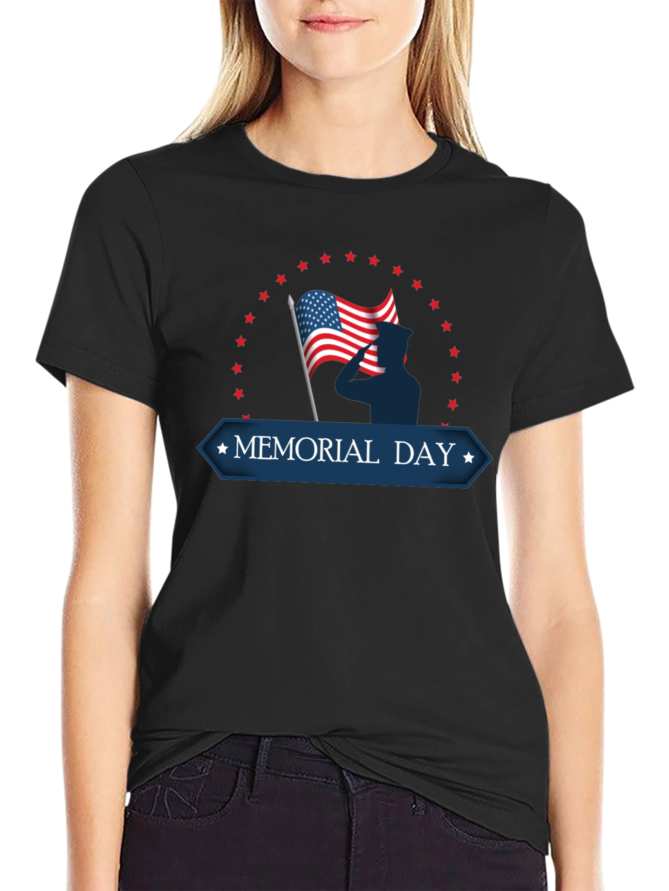 Memorial Day T-Shirt - Patriotic USA Flag Design