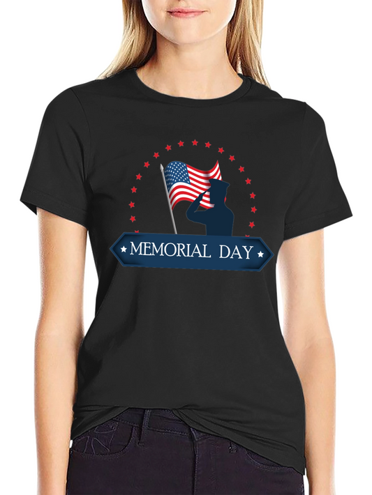 Memorial Day T-Shirt - Patriotic USA Flag Design