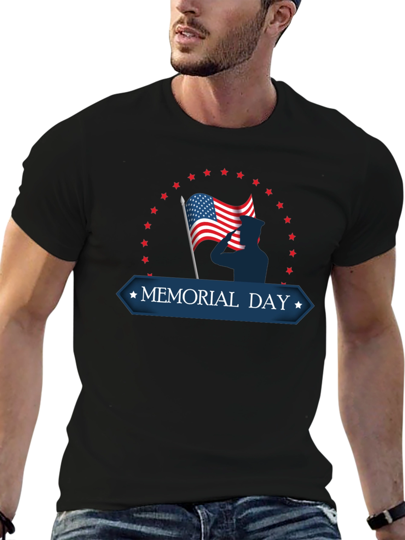 Memorial Day T-Shirt - Patriotic USA Flag Design