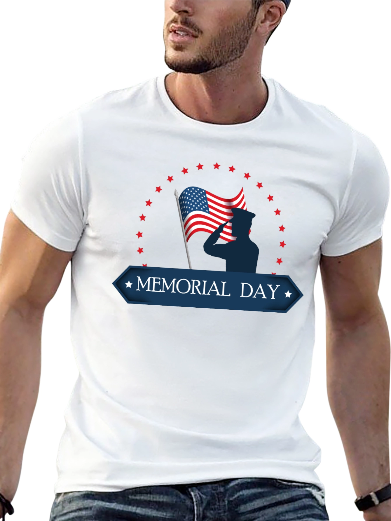 Memorial Day T-Shirt - Patriotic USA Flag Design