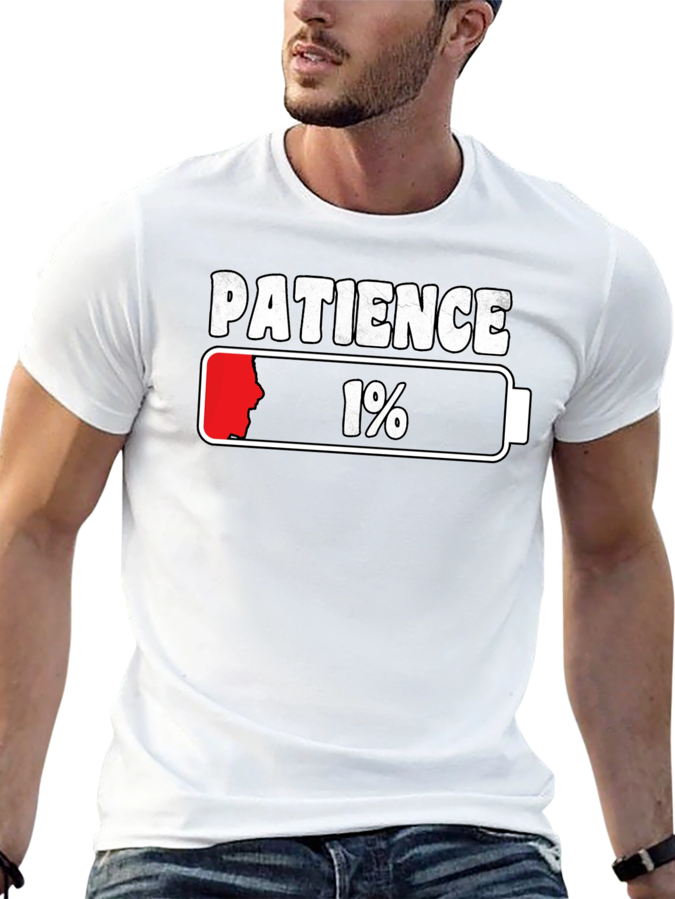 Patience 1% Low Battery Graphic T-Shirt