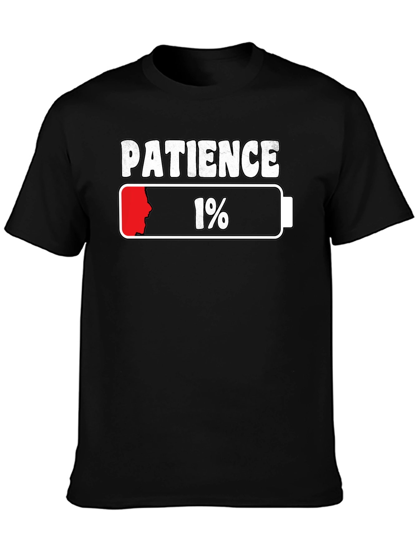Patience 1% Low Battery Graphic T-Shirt