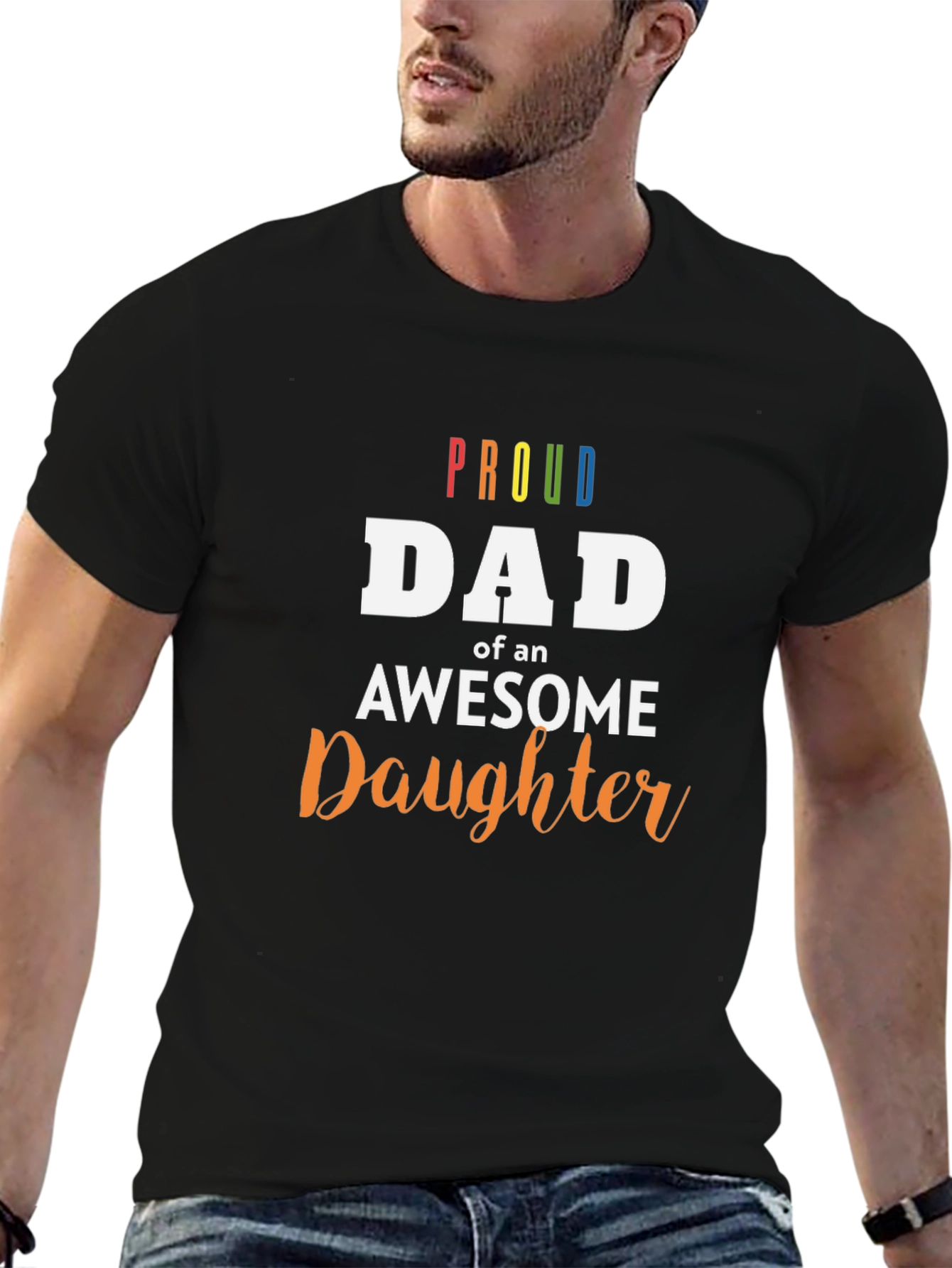 Proud Dad of an Awesome Daughter Black T-Shirt