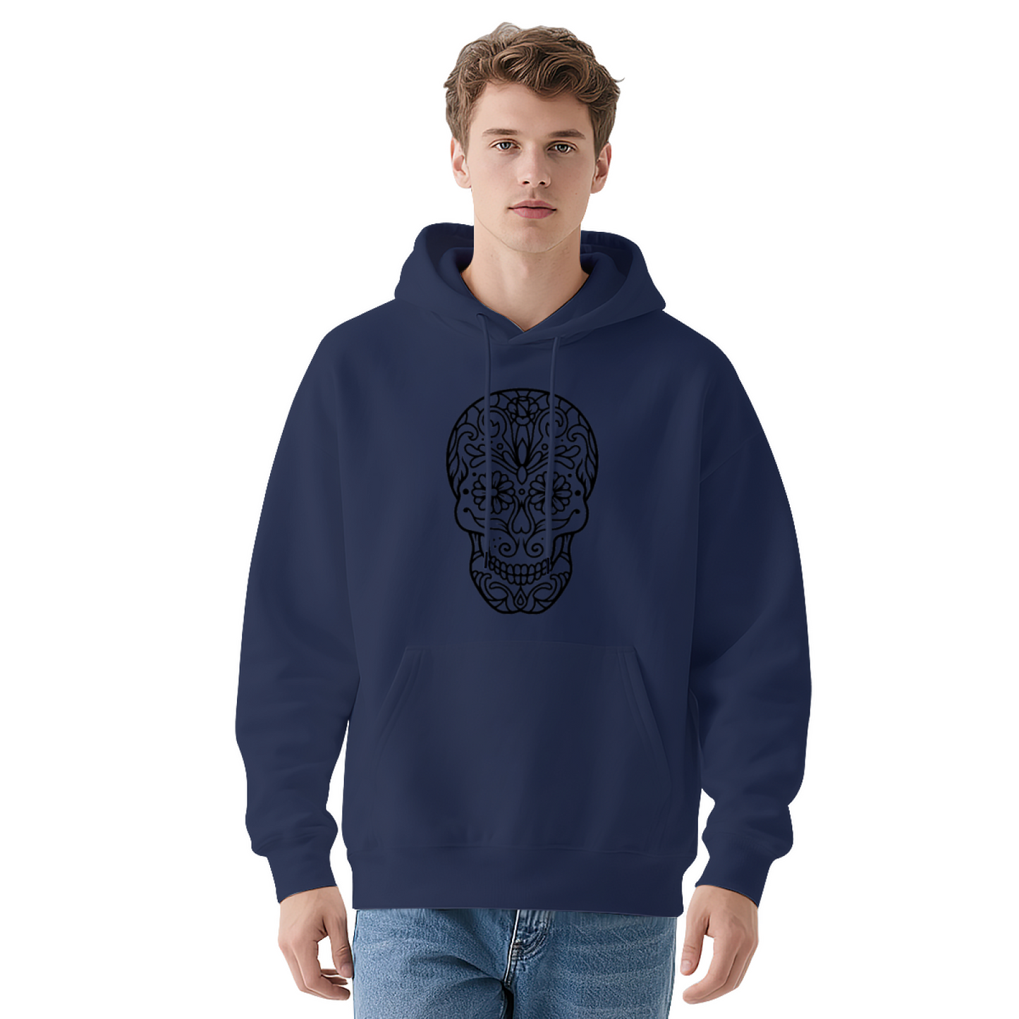Sugar Skull Day Of The Dead White Hoodie For Men Women, Fluffy Comfort Wear