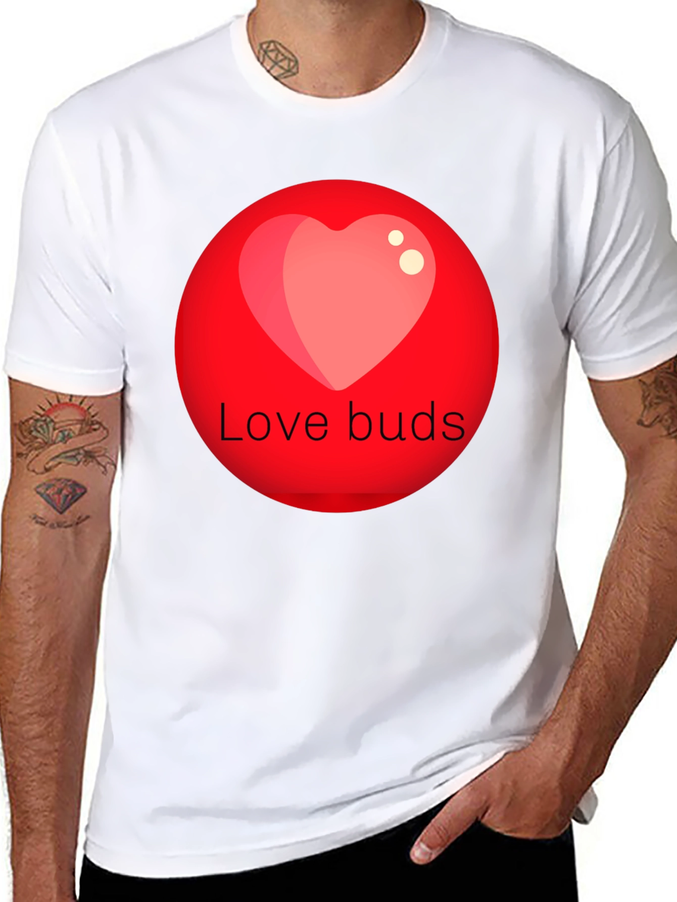Love Buds Graphic Tee - Black Crew Neck