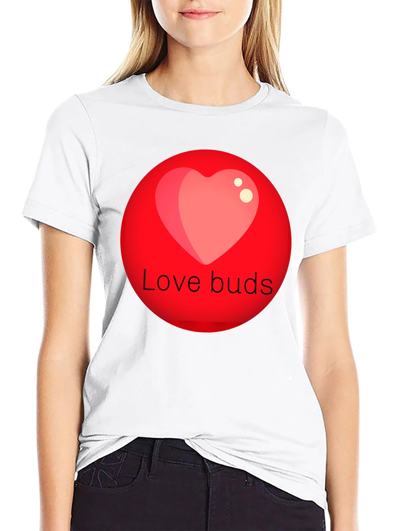 Love Buds Graphic Tee - Black Crew Neck