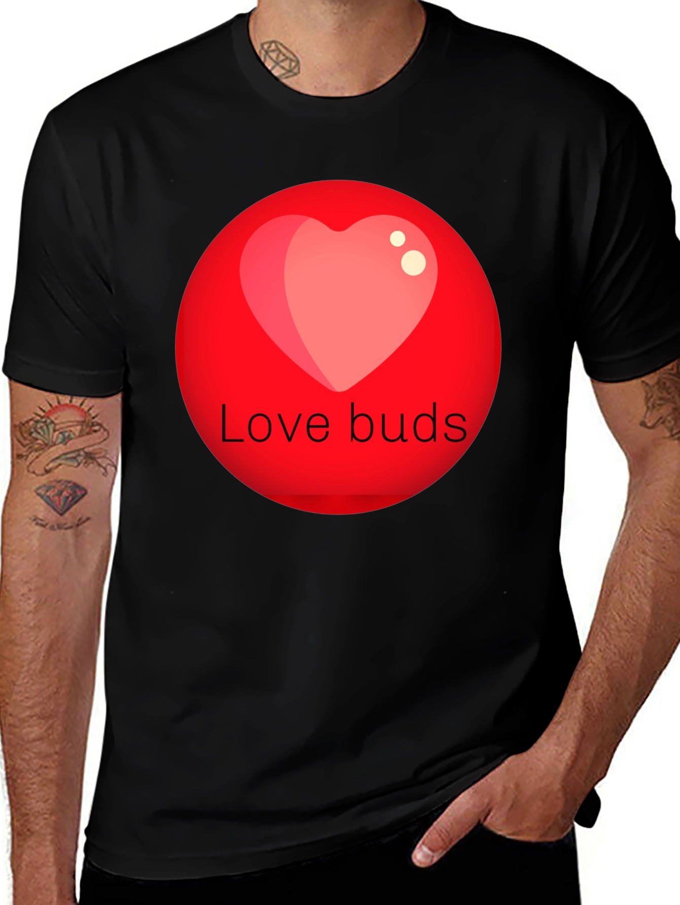 Love Buds Graphic Tee - Black Crew Neck