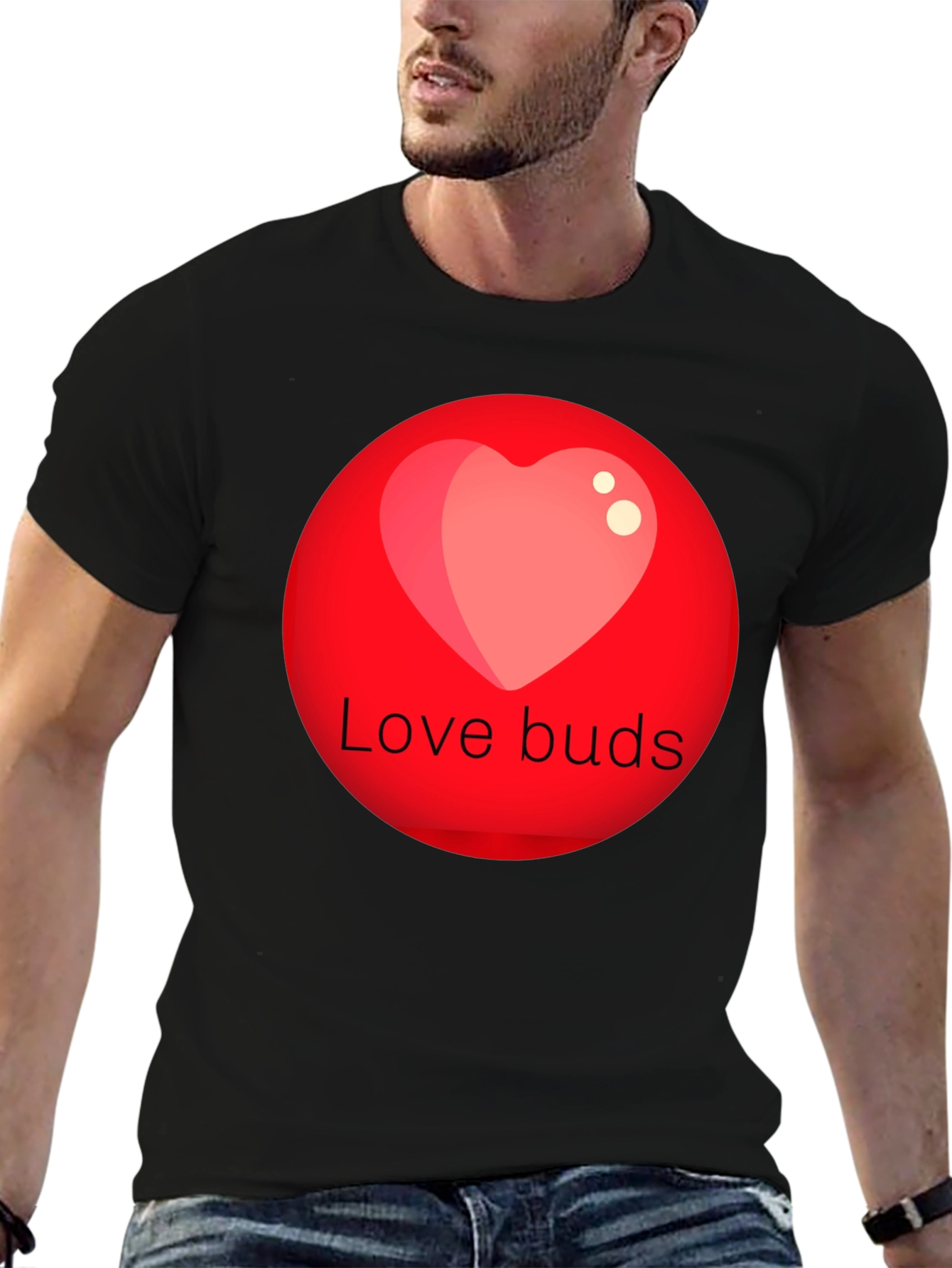 Love Buds Graphic Tee - Black Crew Neck