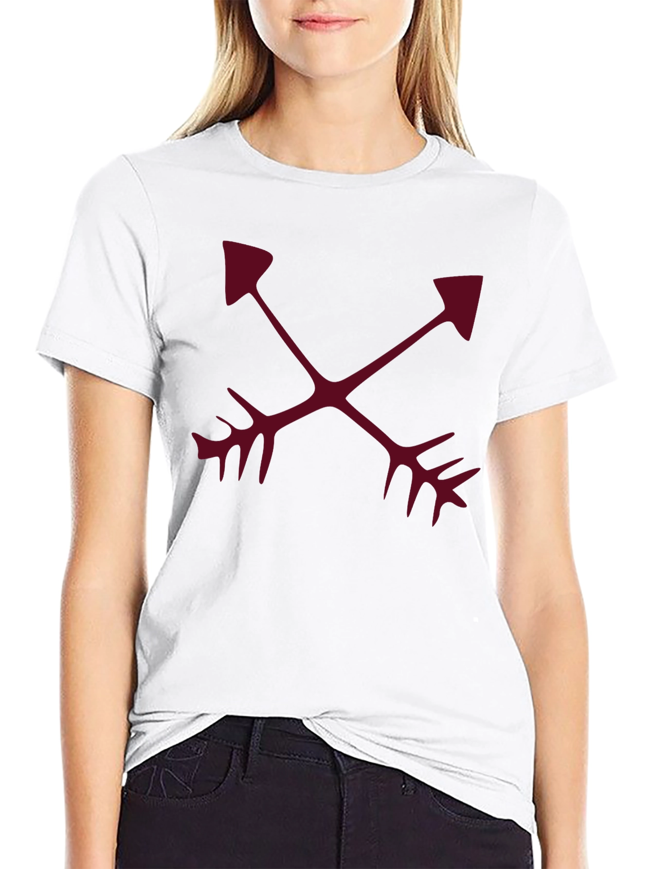 Crossed Arrows Graphic Tee - Casual Black T-Shirt