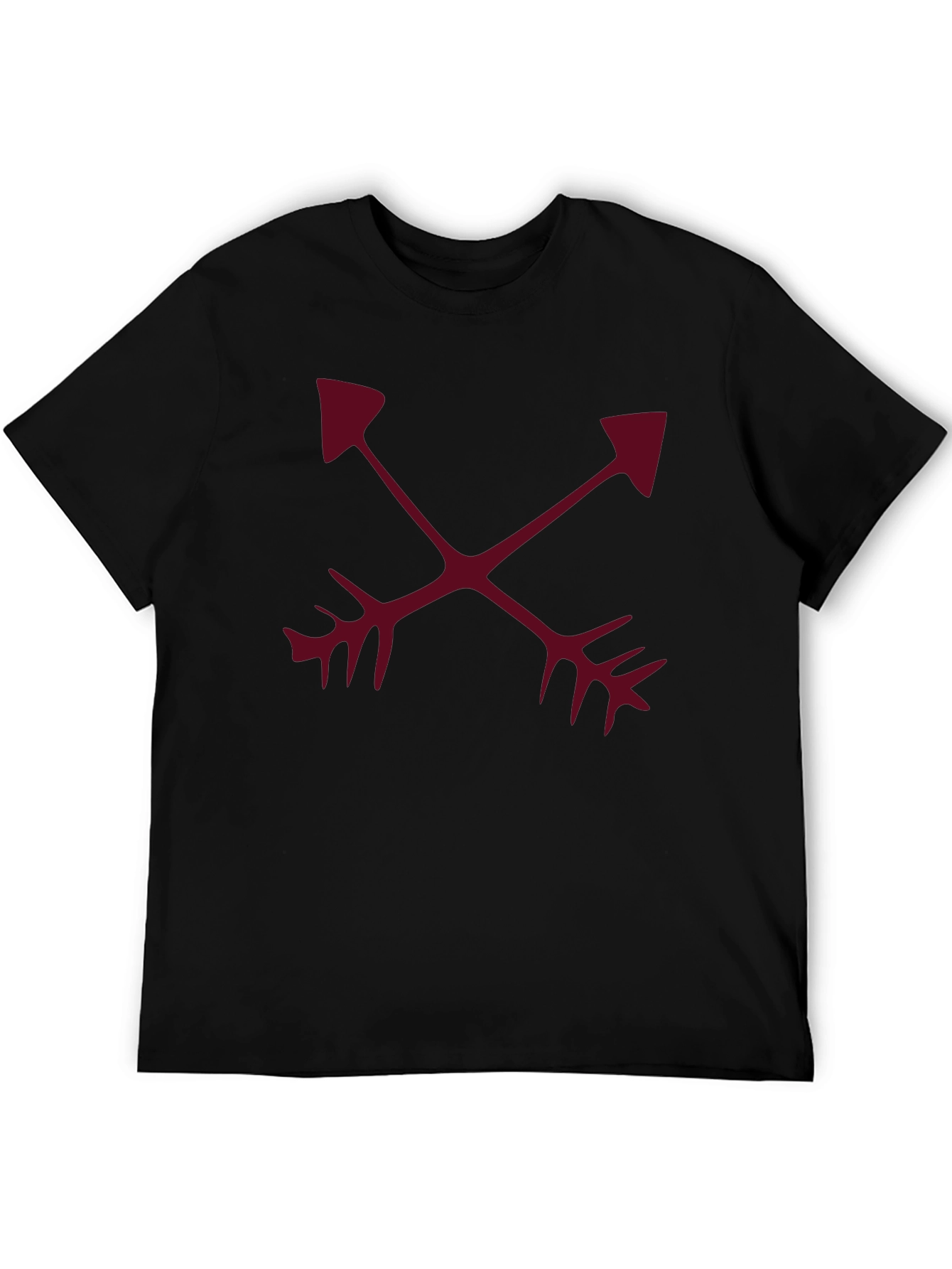 Crossed Arrows Graphic Tee - Casual Black T-Shirt