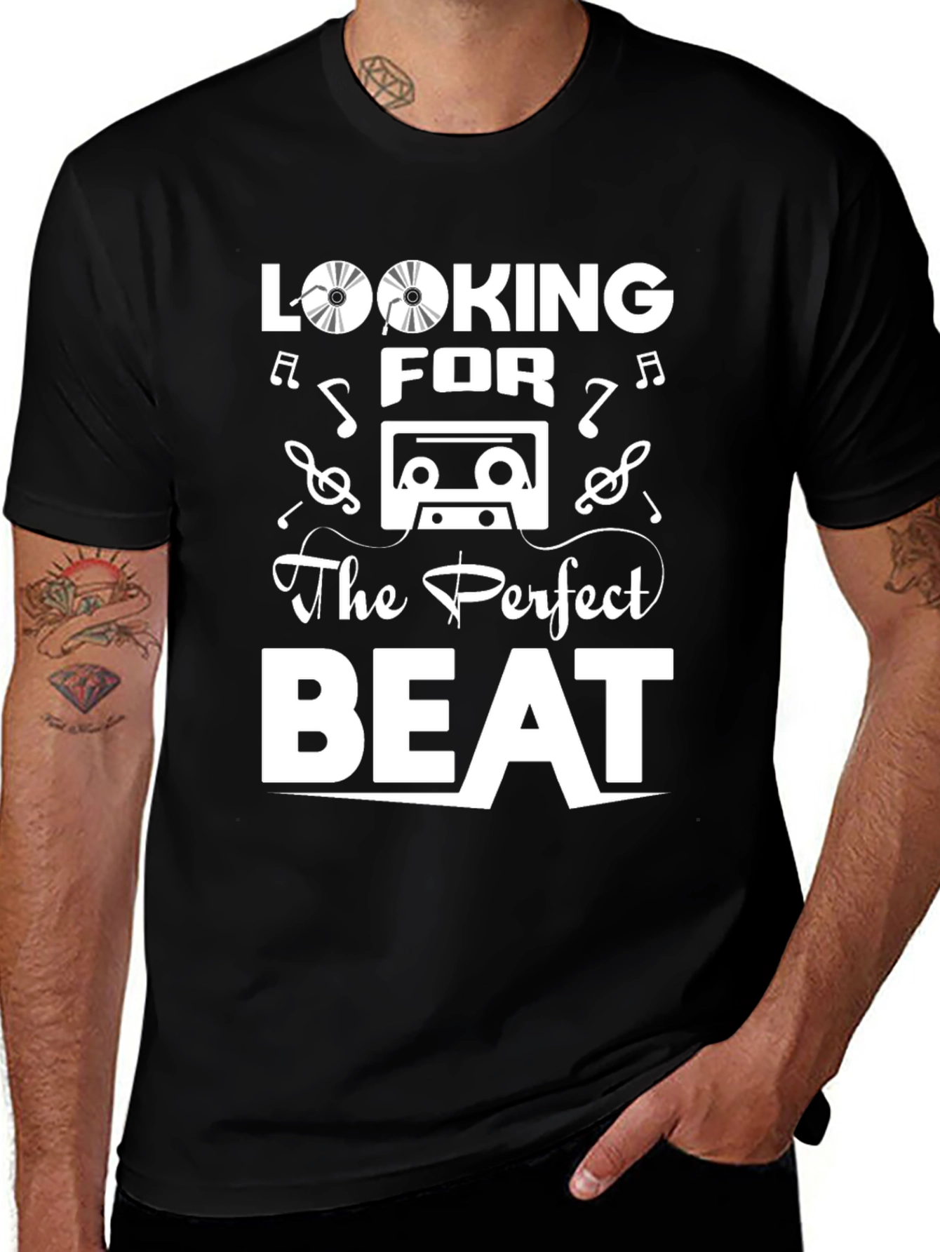 Looking for the Perfect Beat Black Graphic Tee