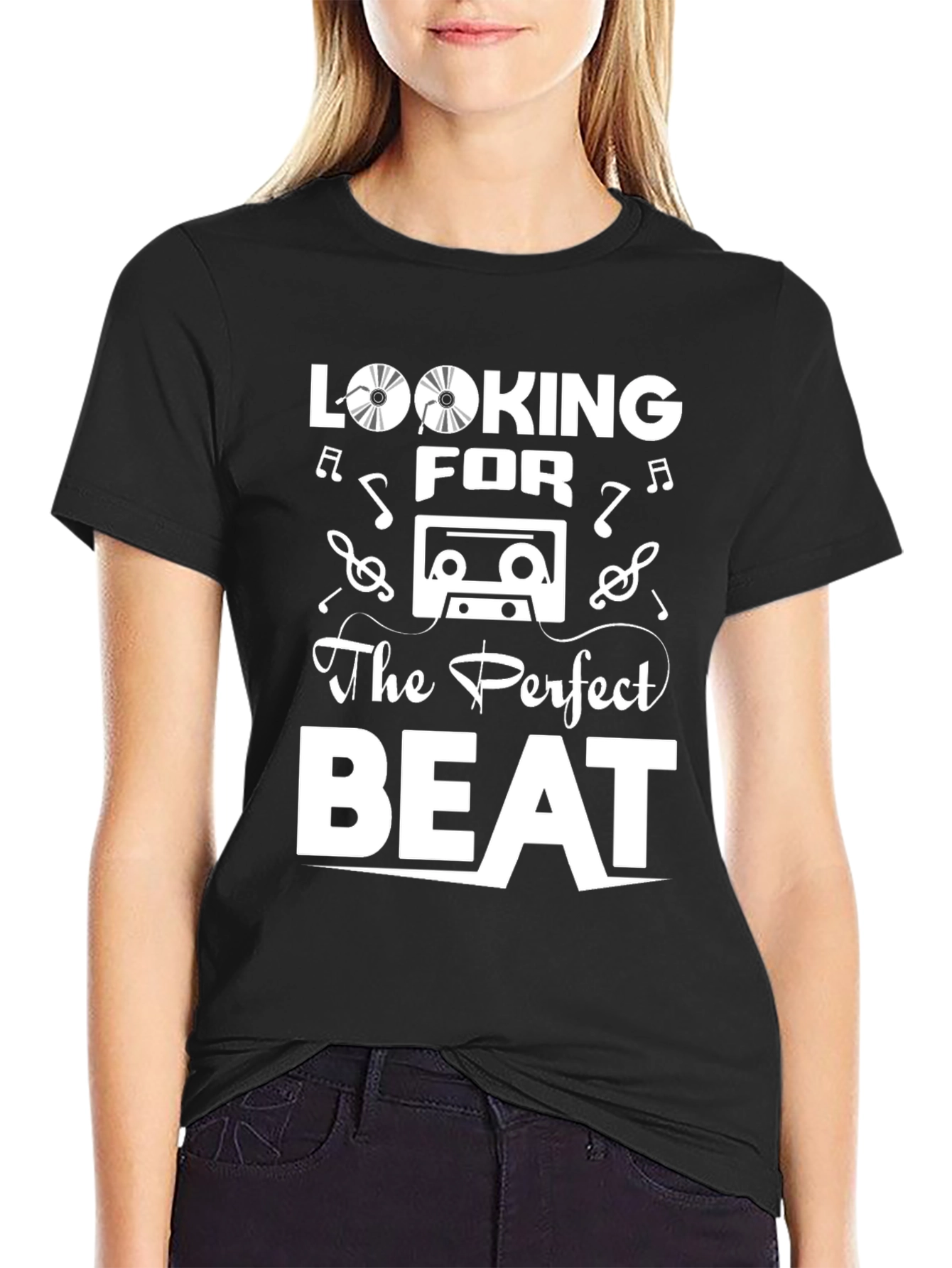 Looking for the Perfect Beat Black Graphic Tee