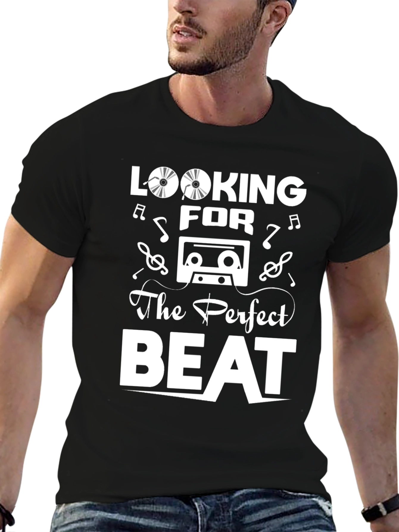 Looking for the Perfect Beat Black Graphic Tee