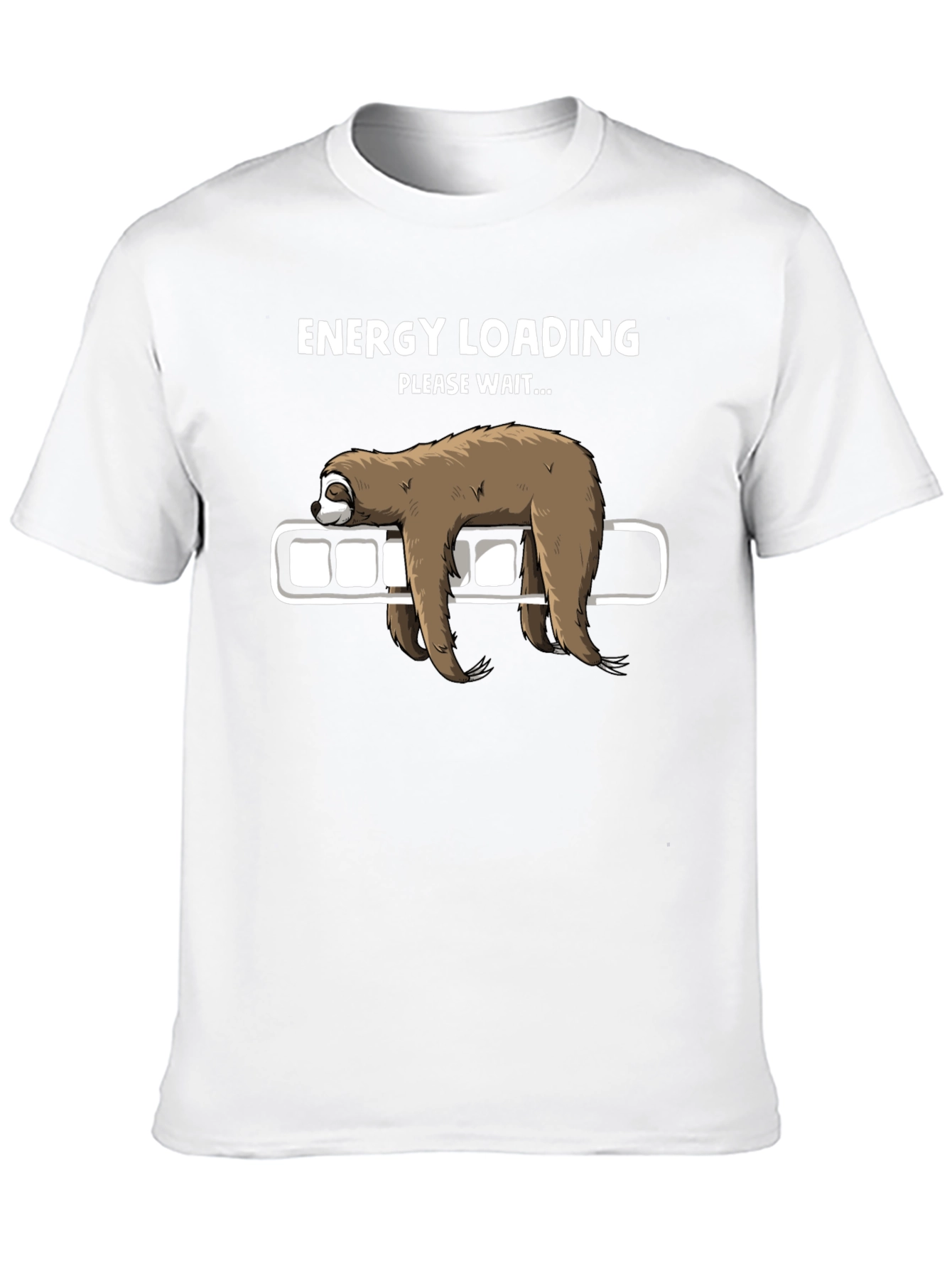 Energy Loading Sloth Graphic Tee - Funny Mens T-Shirt