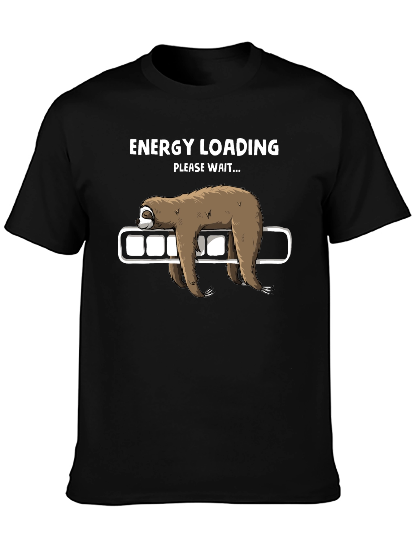 Energy Loading Sloth Graphic Tee - Funny Mens T-Shirt