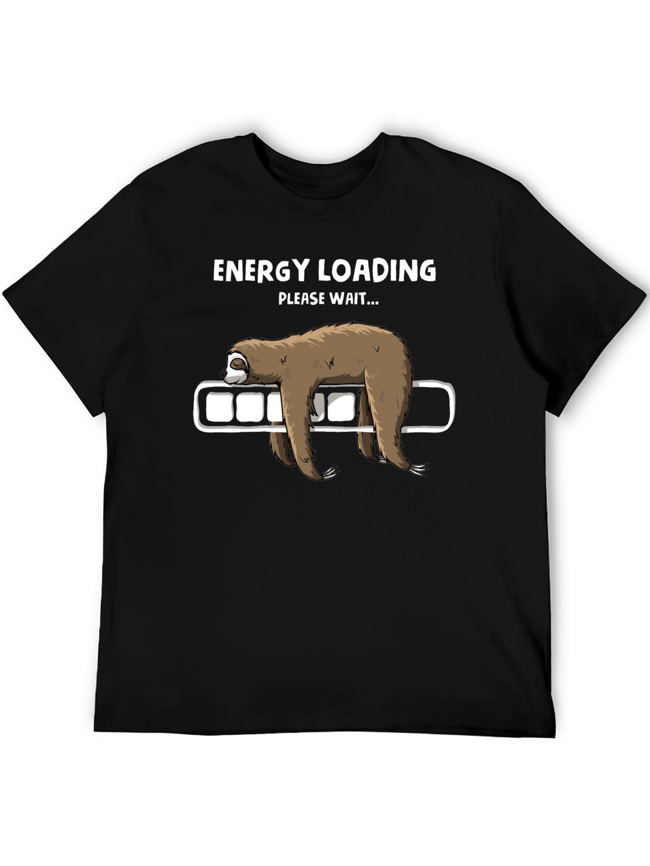 Energy Loading Sloth Graphic Tee - Funny Mens T-Shirt