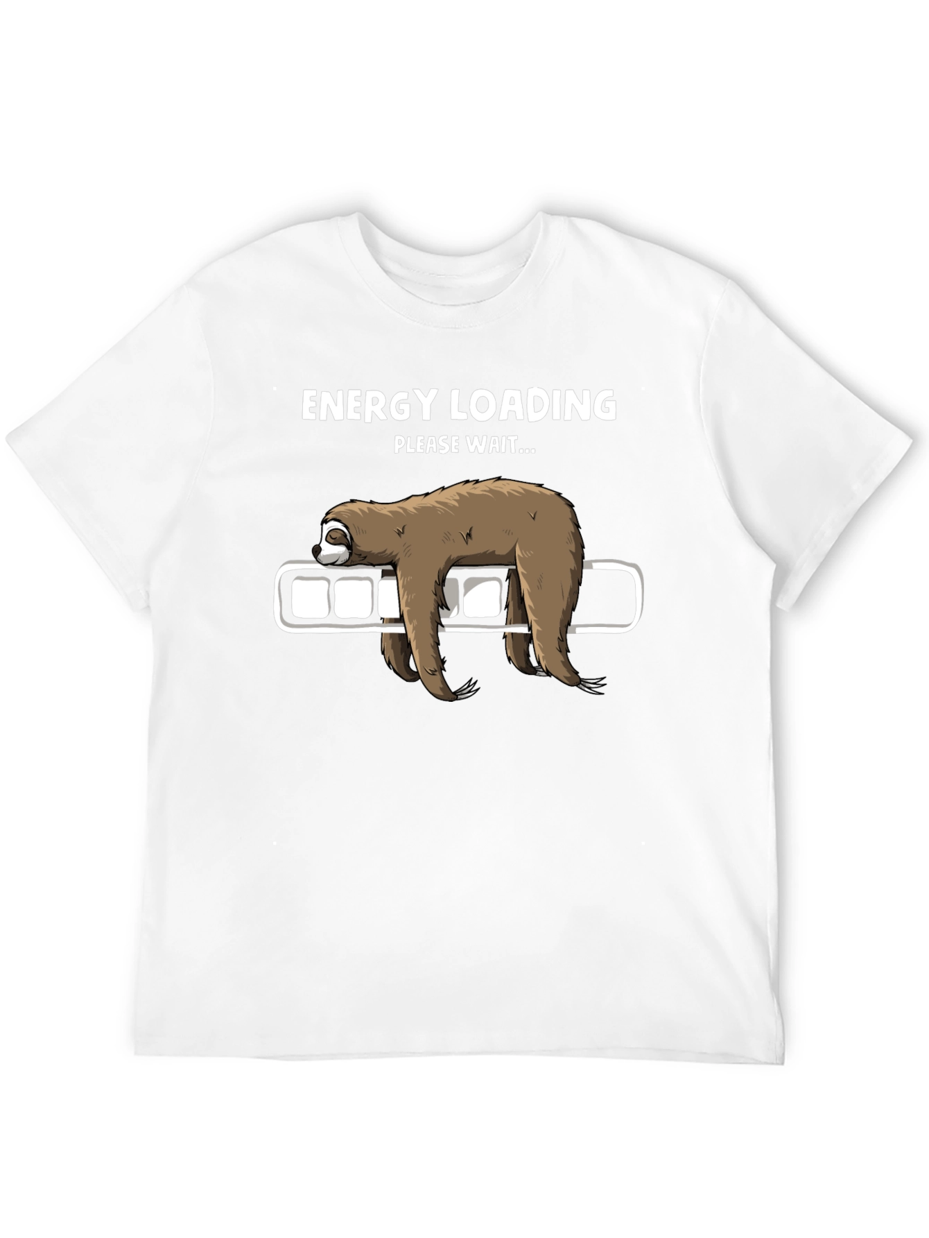 Energy Loading Sloth Graphic Tee - Funny Mens T-Shirt
