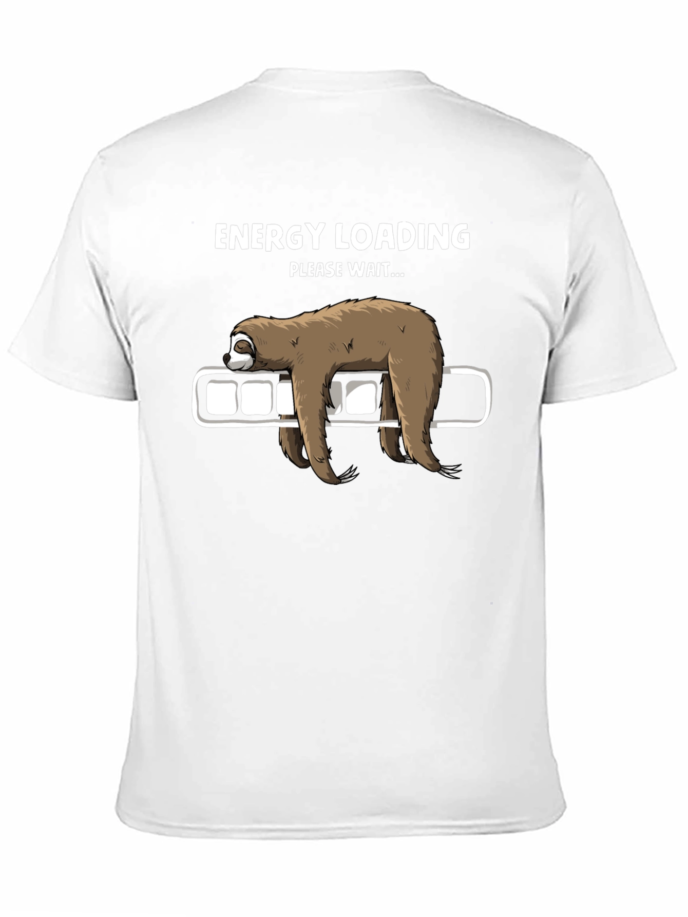 Energy Loading Sloth Graphic Tee - Funny Mens T-Shirt