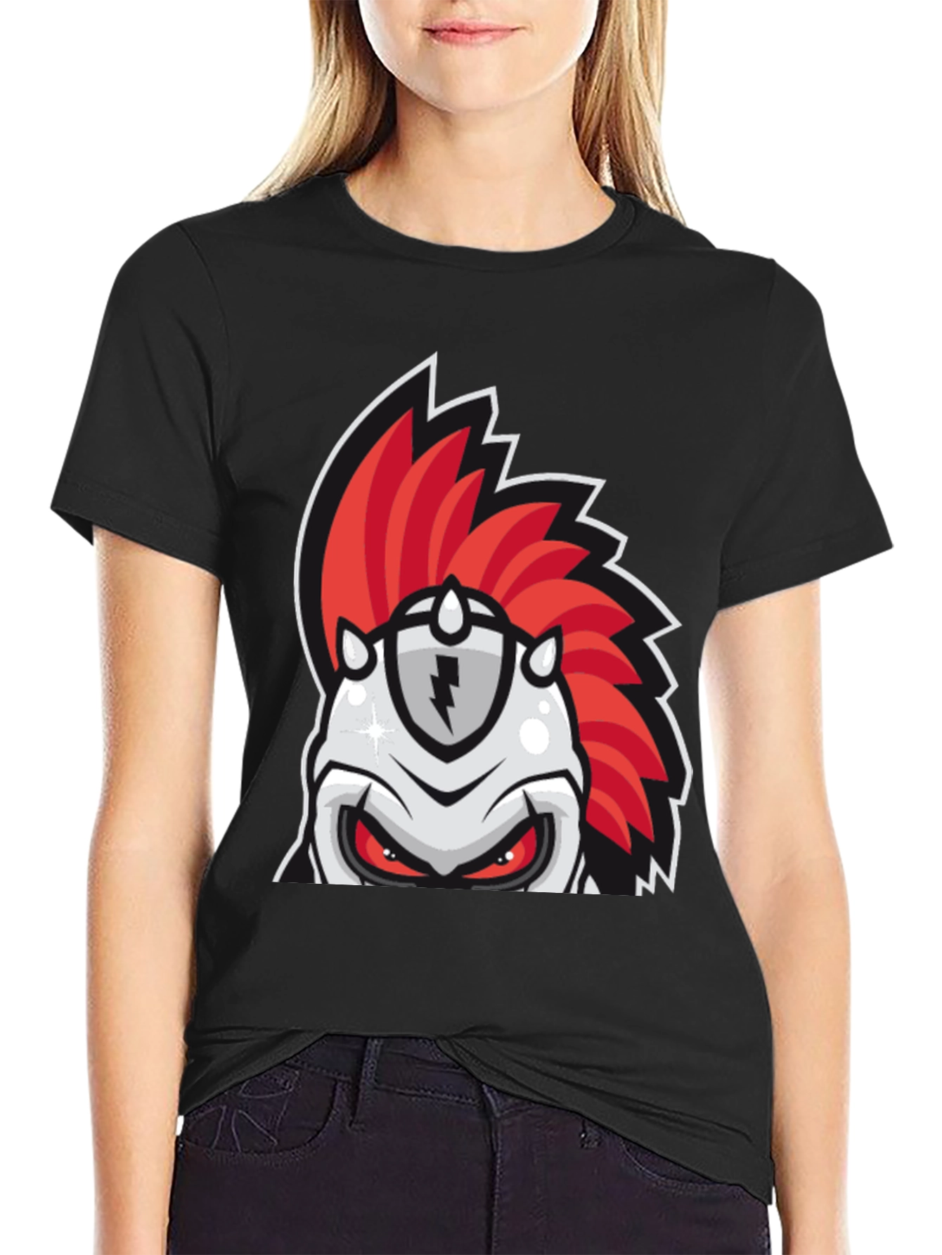 Red Mohawk Knight Graphic Tee